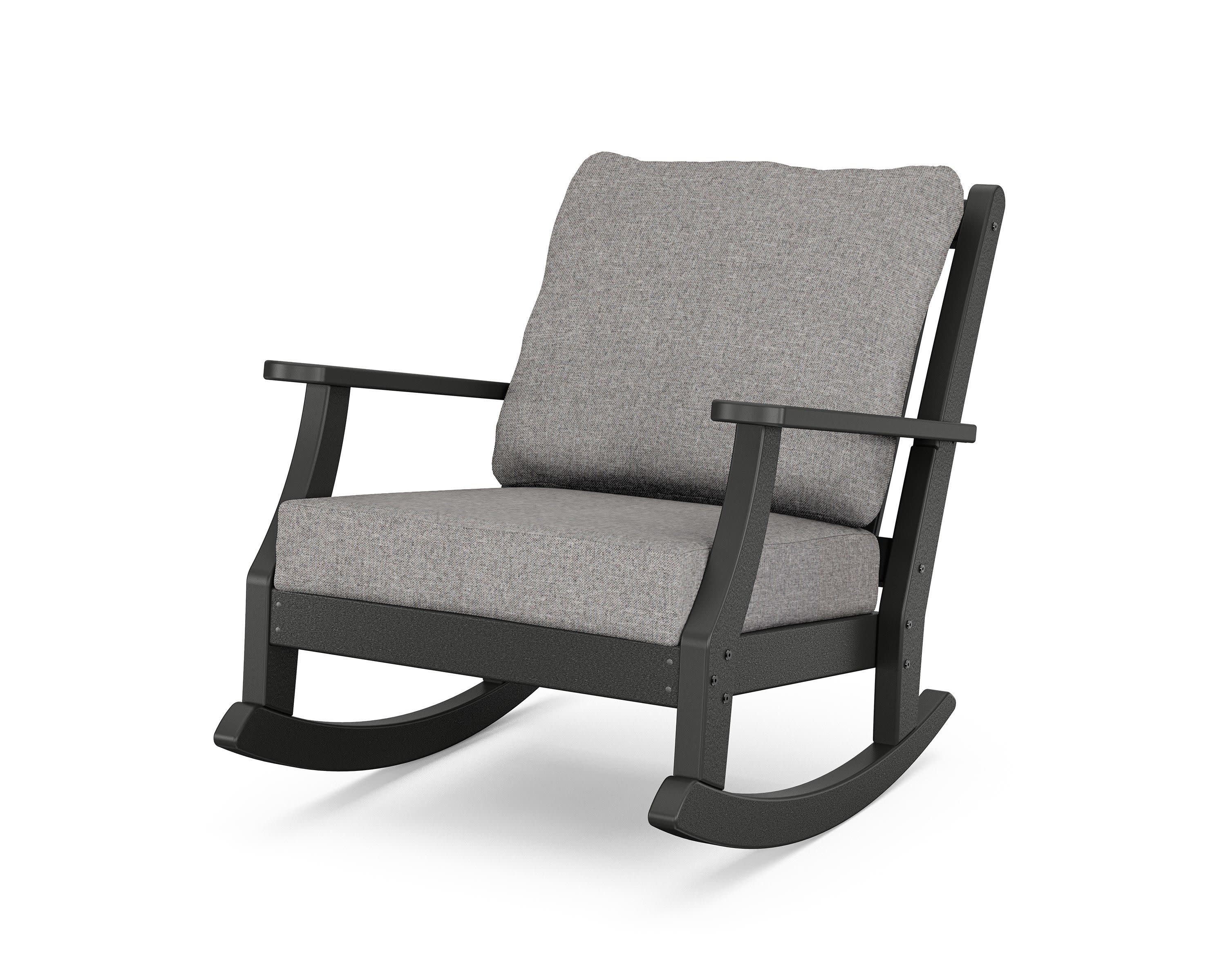 Wovendale Deep Seating Rocking Chair in Black / Grey Mist