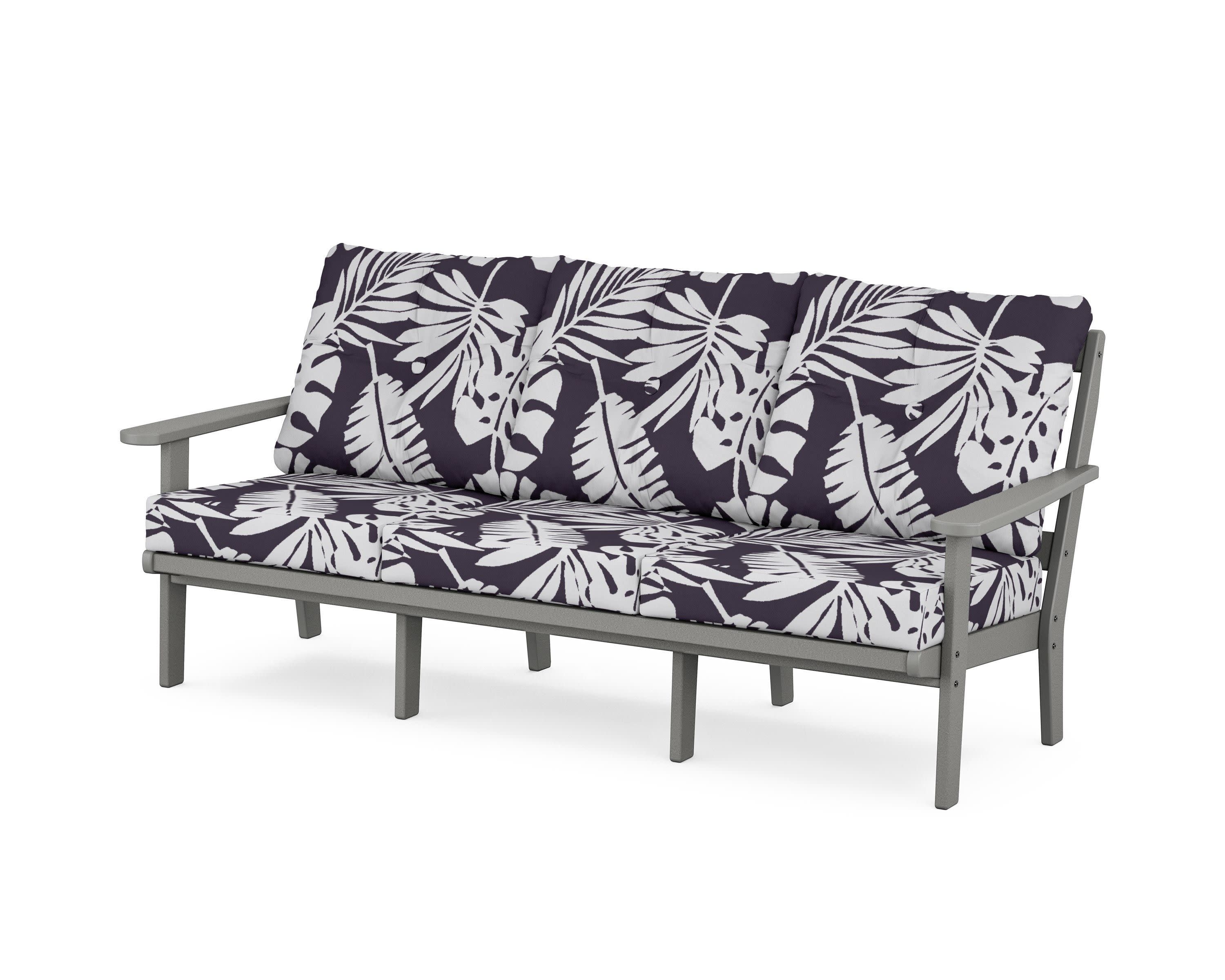 Mission Deep Seating Sofa in Slate Grey / Leaf Navy