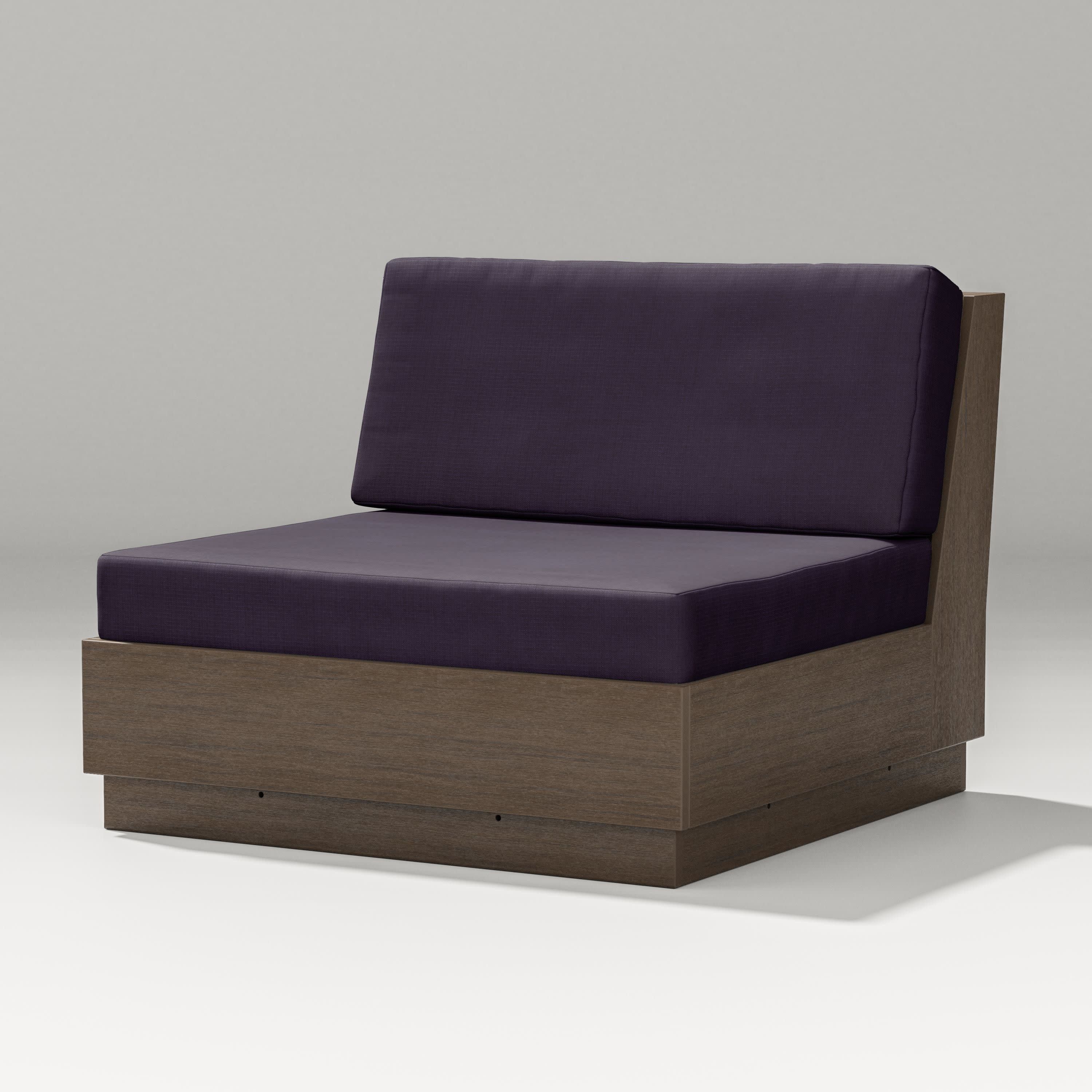Elevate Modular Armless Chair in Kona / Navy Linen