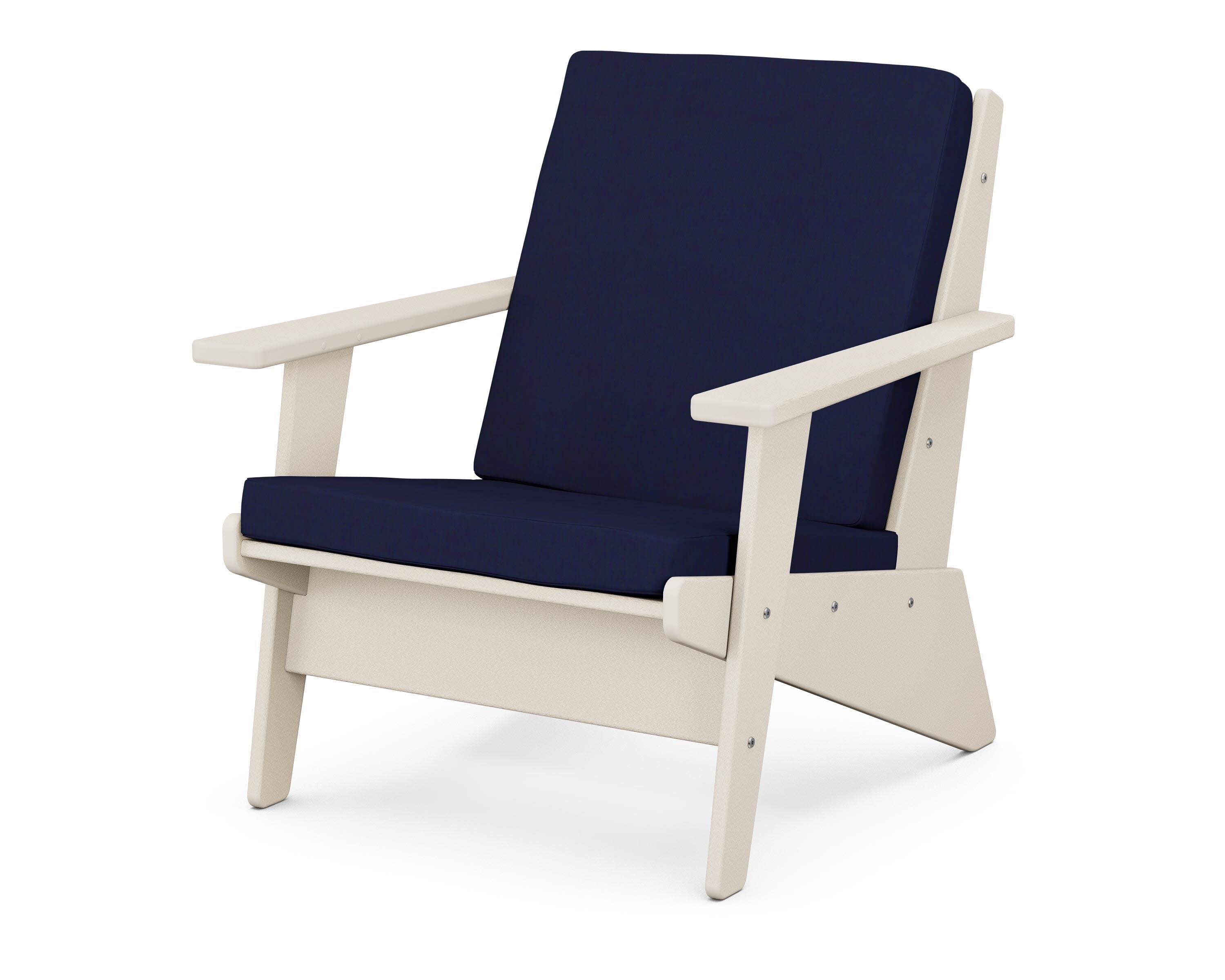 Riviera Modern Lounge Chair in Sand / Navy