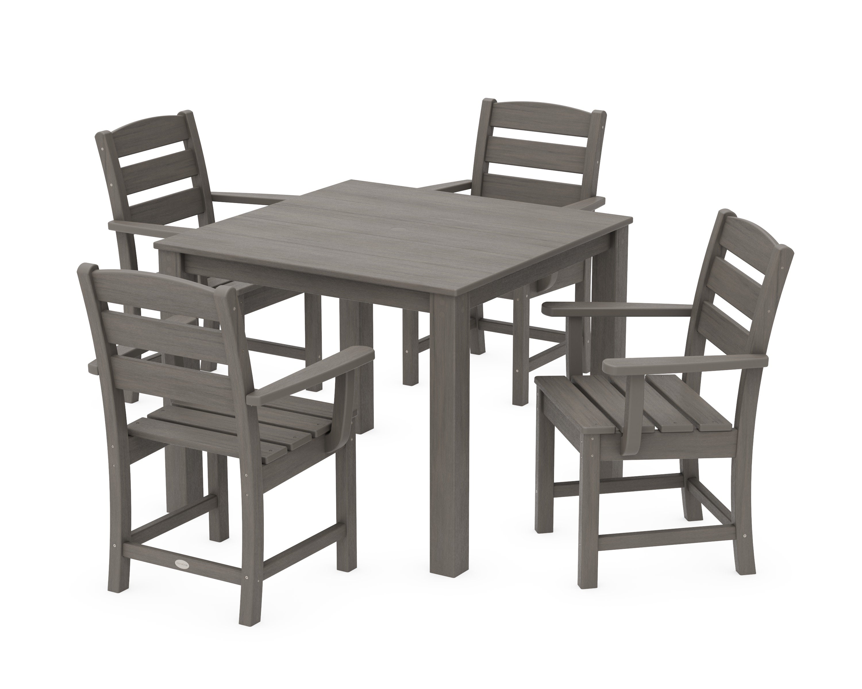 Lakeside 5-Piece Parsons Dining Set in Driftwood