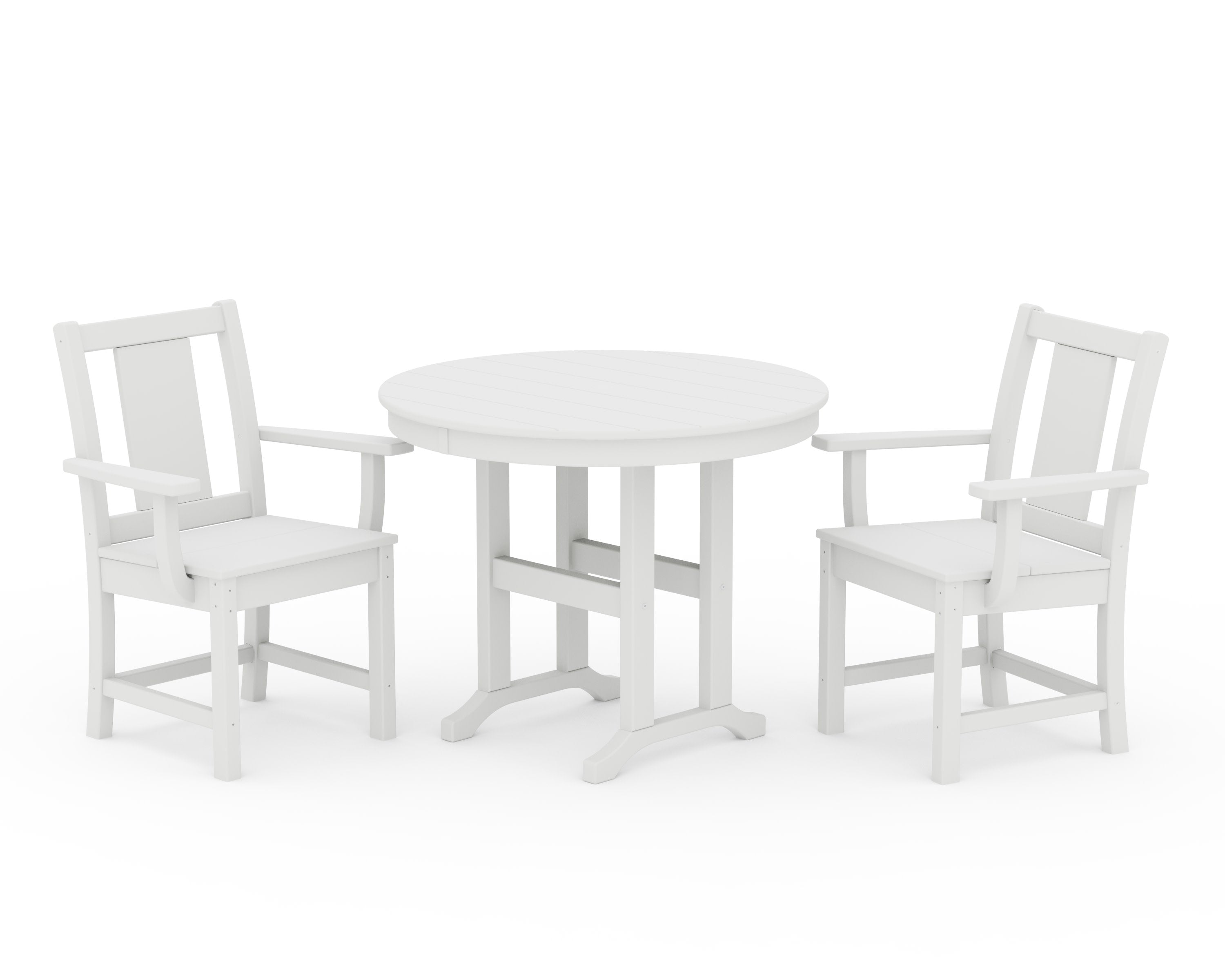 Prairie 3-Piece Farmhouse Dining Set in White