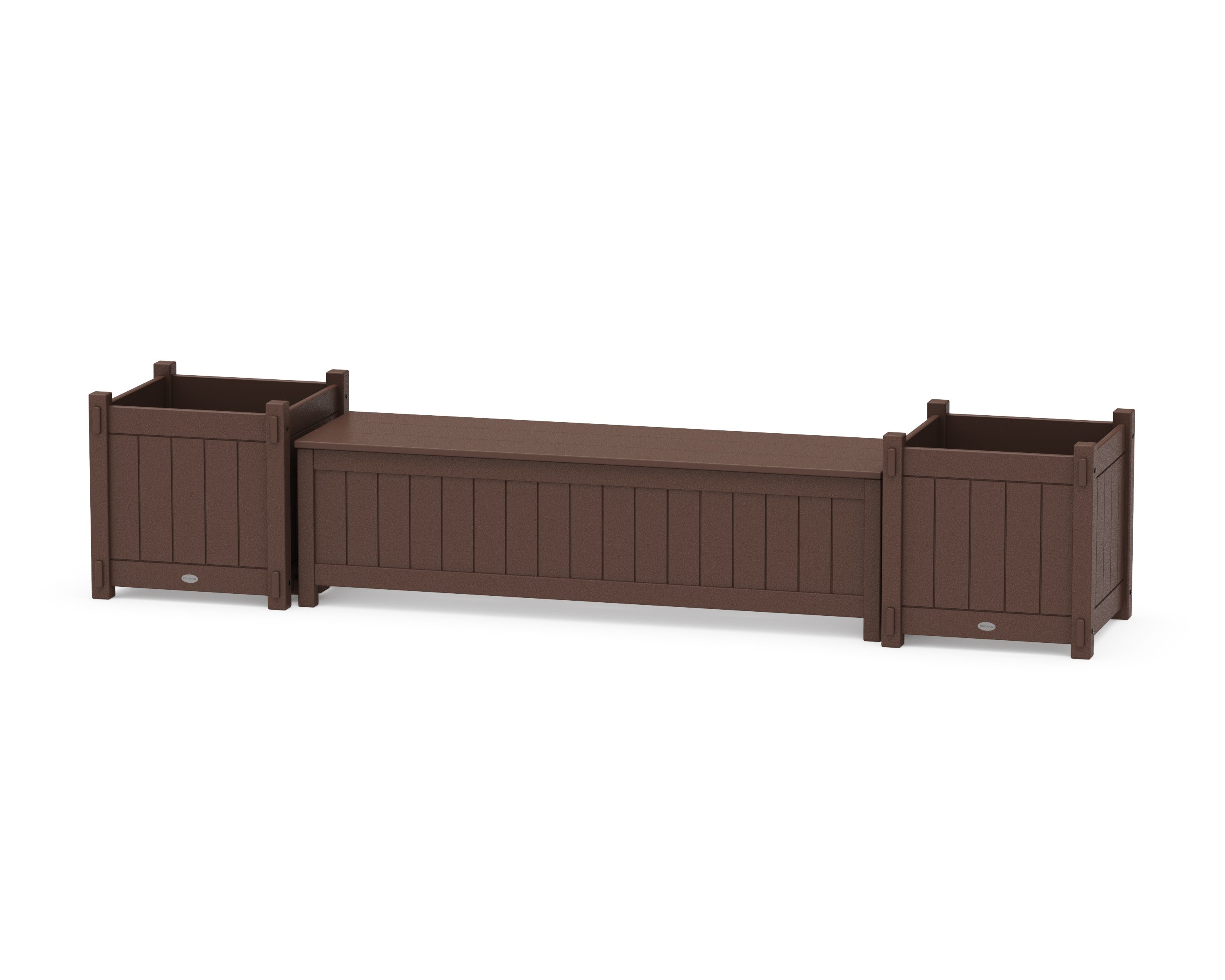 60" Vineyard Straight Planter Storage Bench Set- Large in Mahogany
