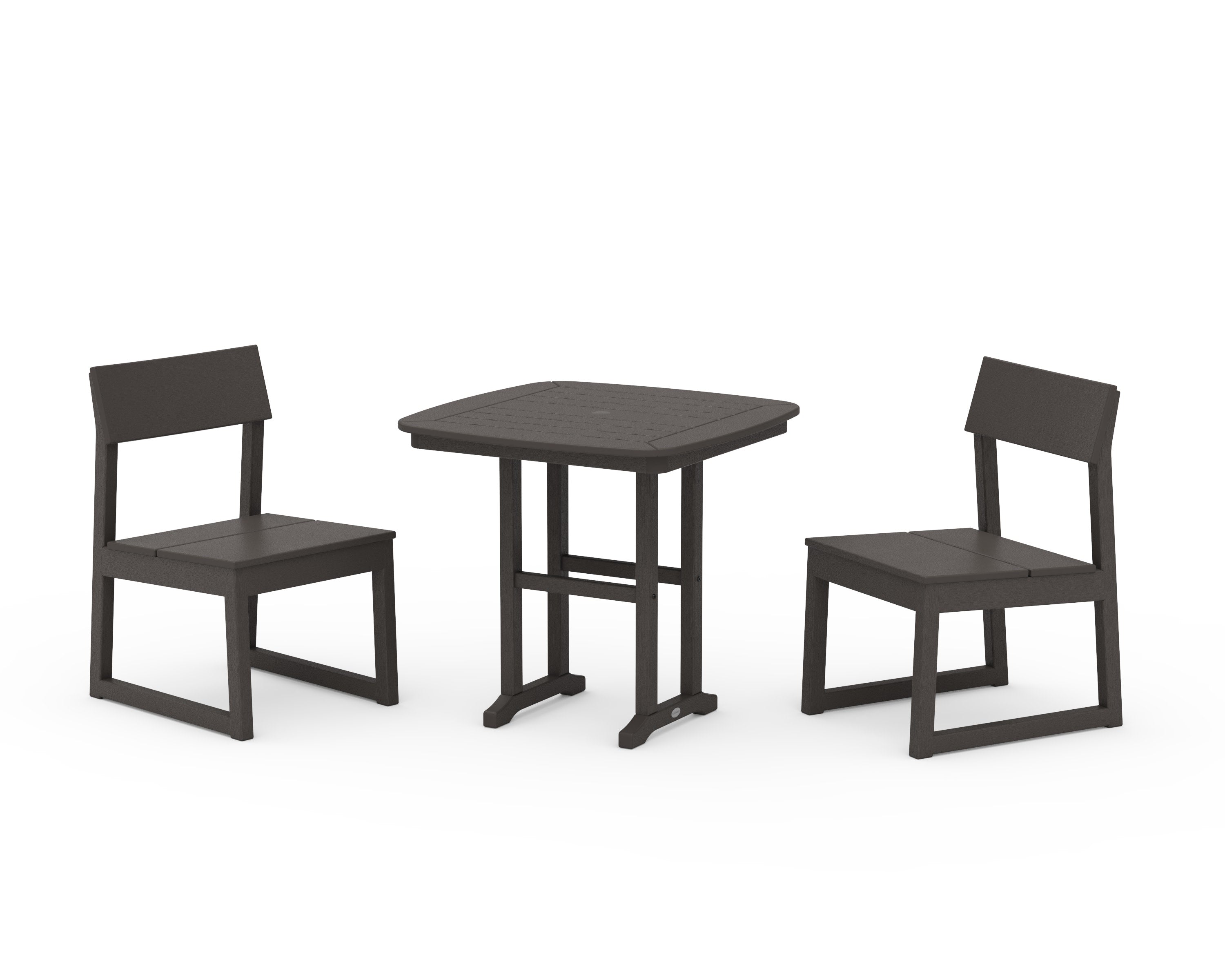 EDGE Side Chair 3-Piece Dining Set in Vintage Coffee