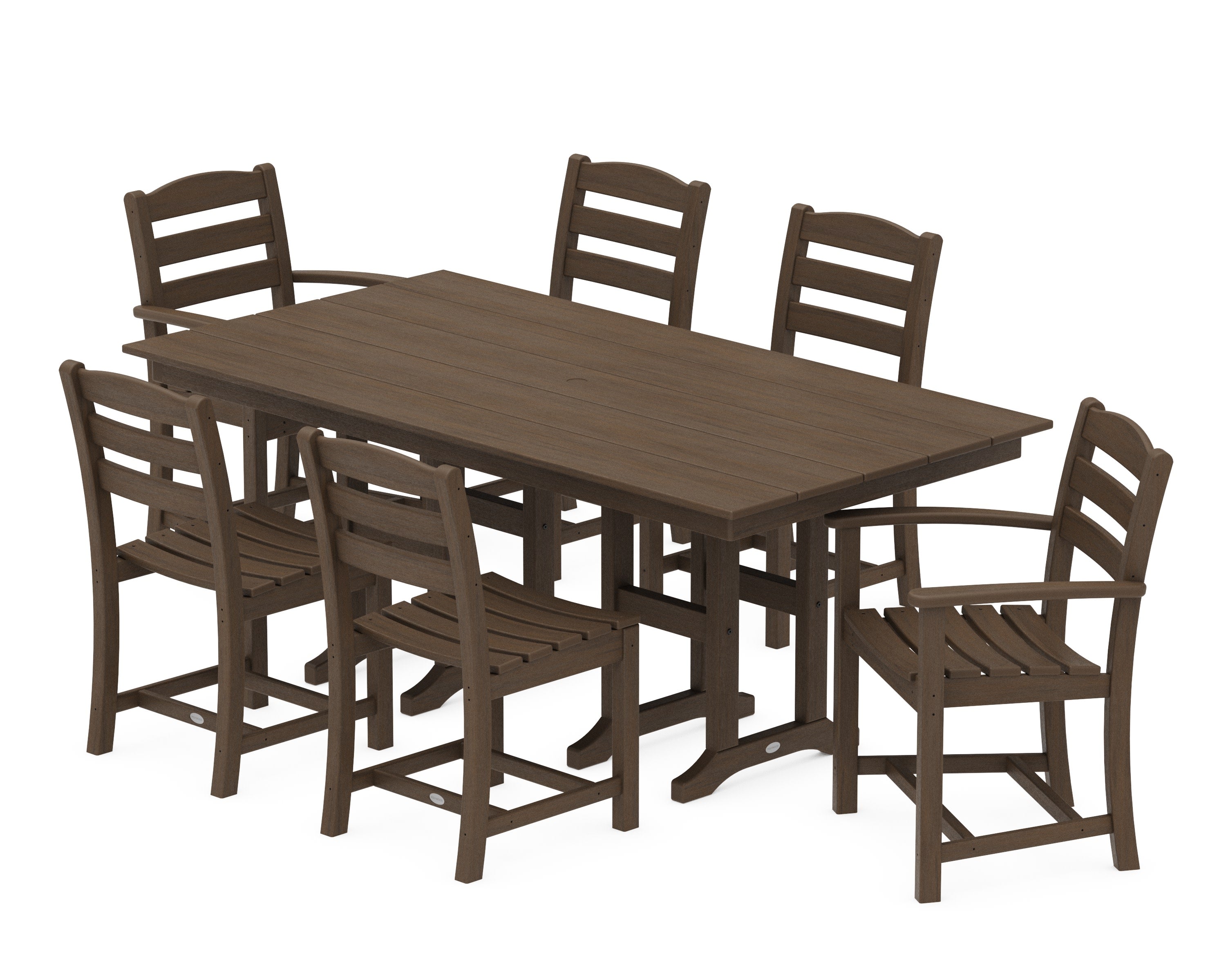 La Casa Caf 7-Piece Farmhouse Dining Set in Kona
