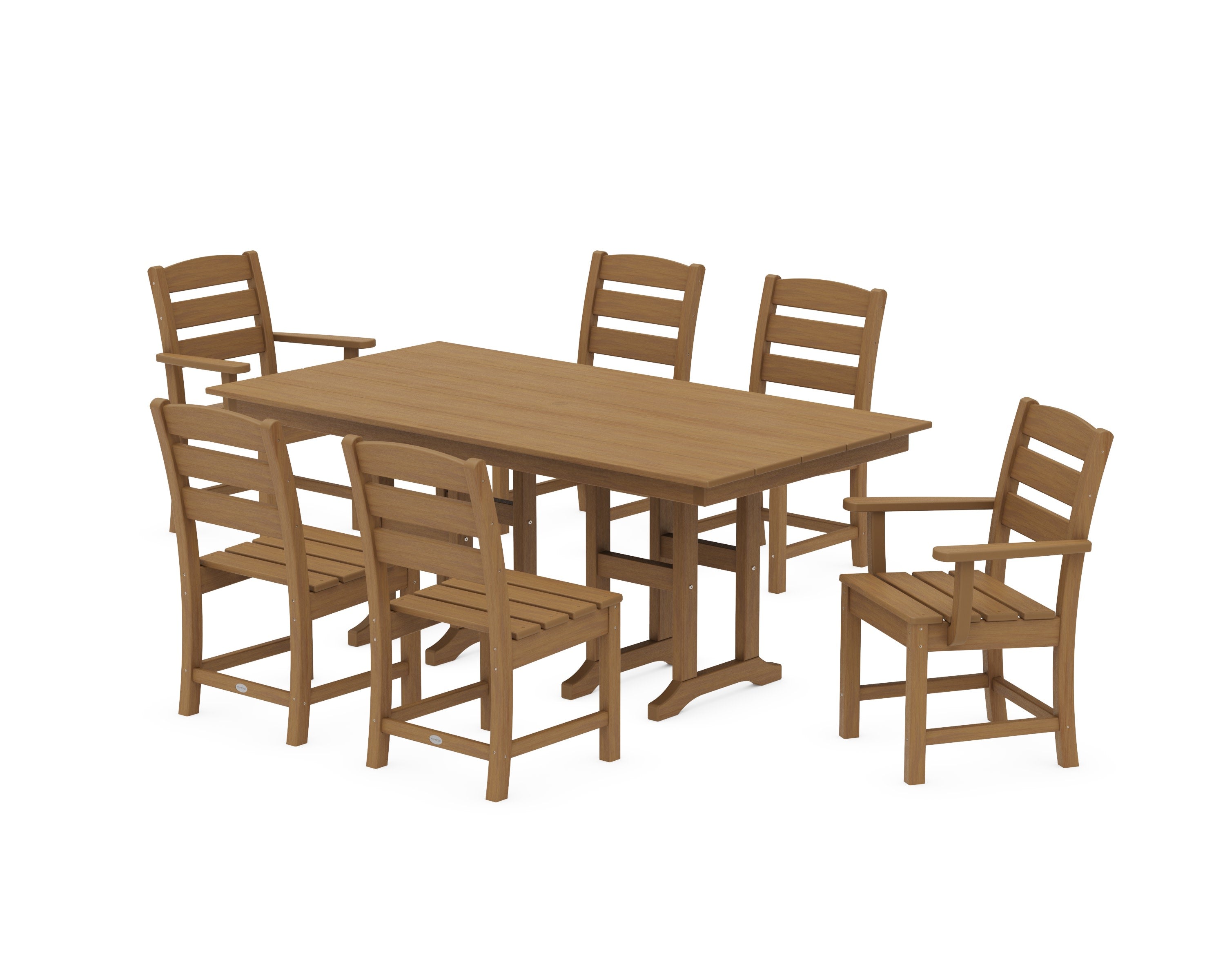Lakeside 7-Piece Farmhouse Dining Set in Natural