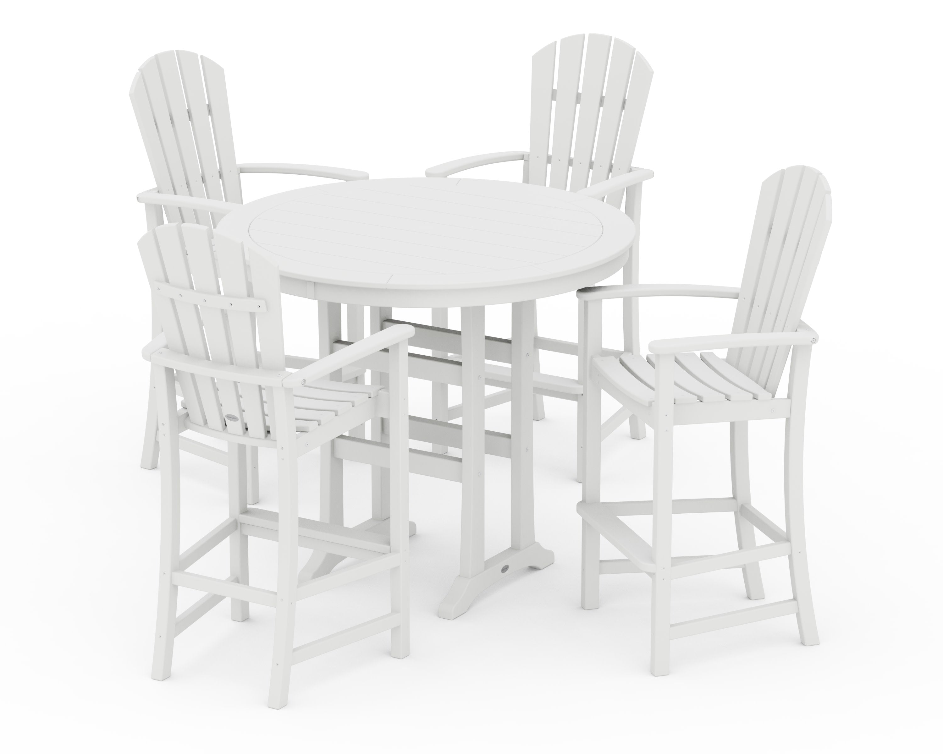 Palm Coast 5-Piece Round Bar Set in White