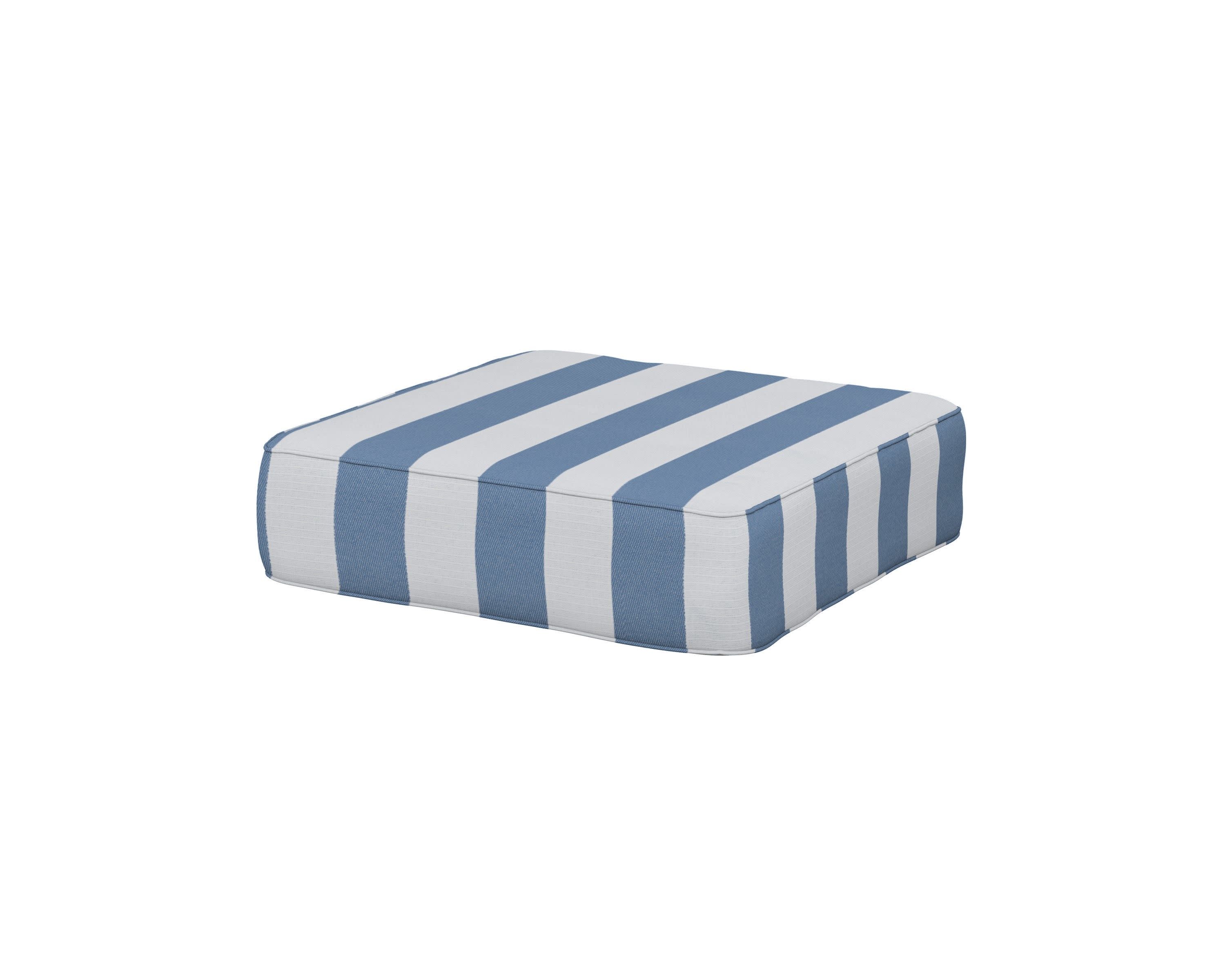 Ateeva 4000 Ottoman Cushion in Cabana Stripe Sky Blue