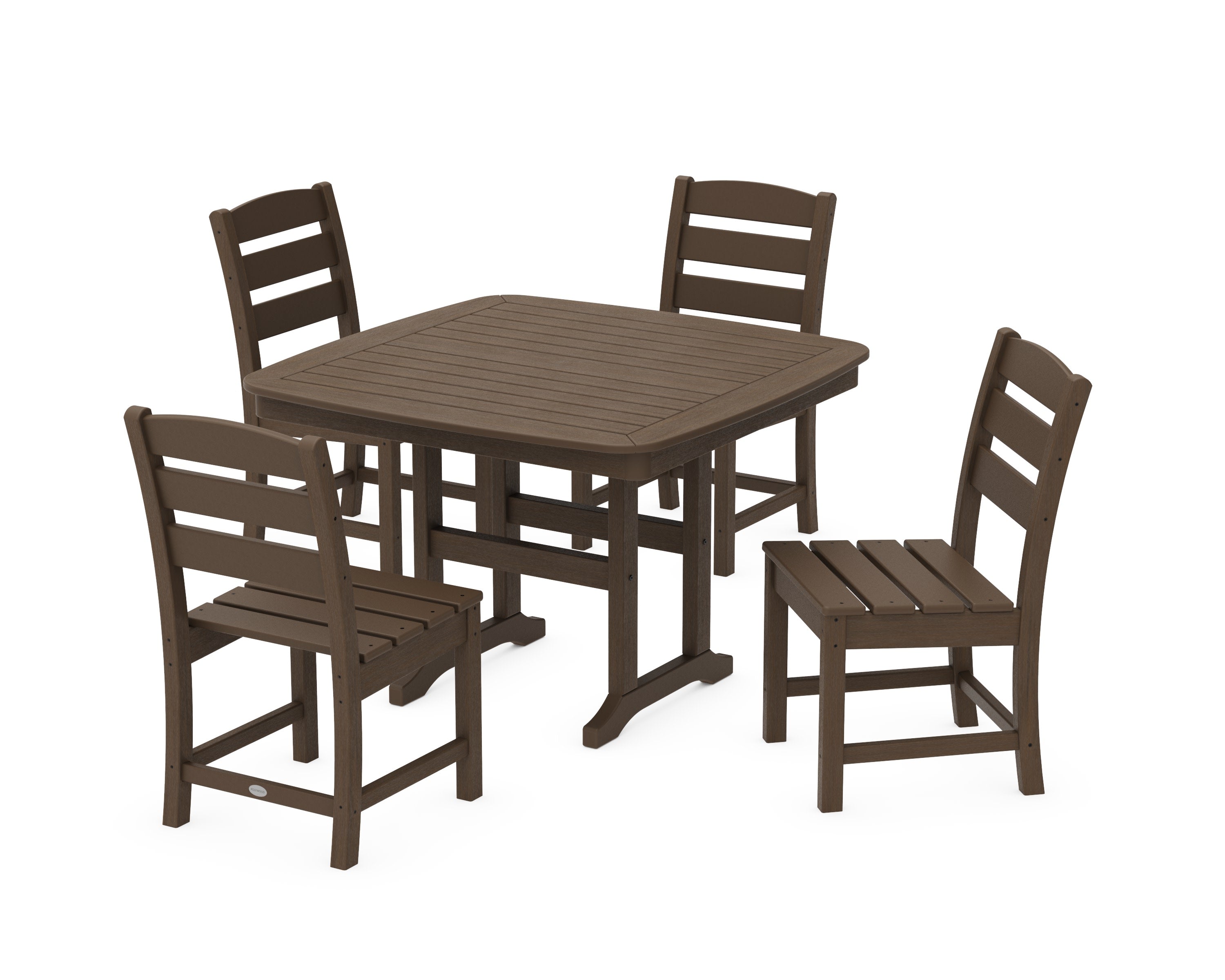 Lakeside Side Chair 5-Piece Dining Set with Trestle Legs in Kona