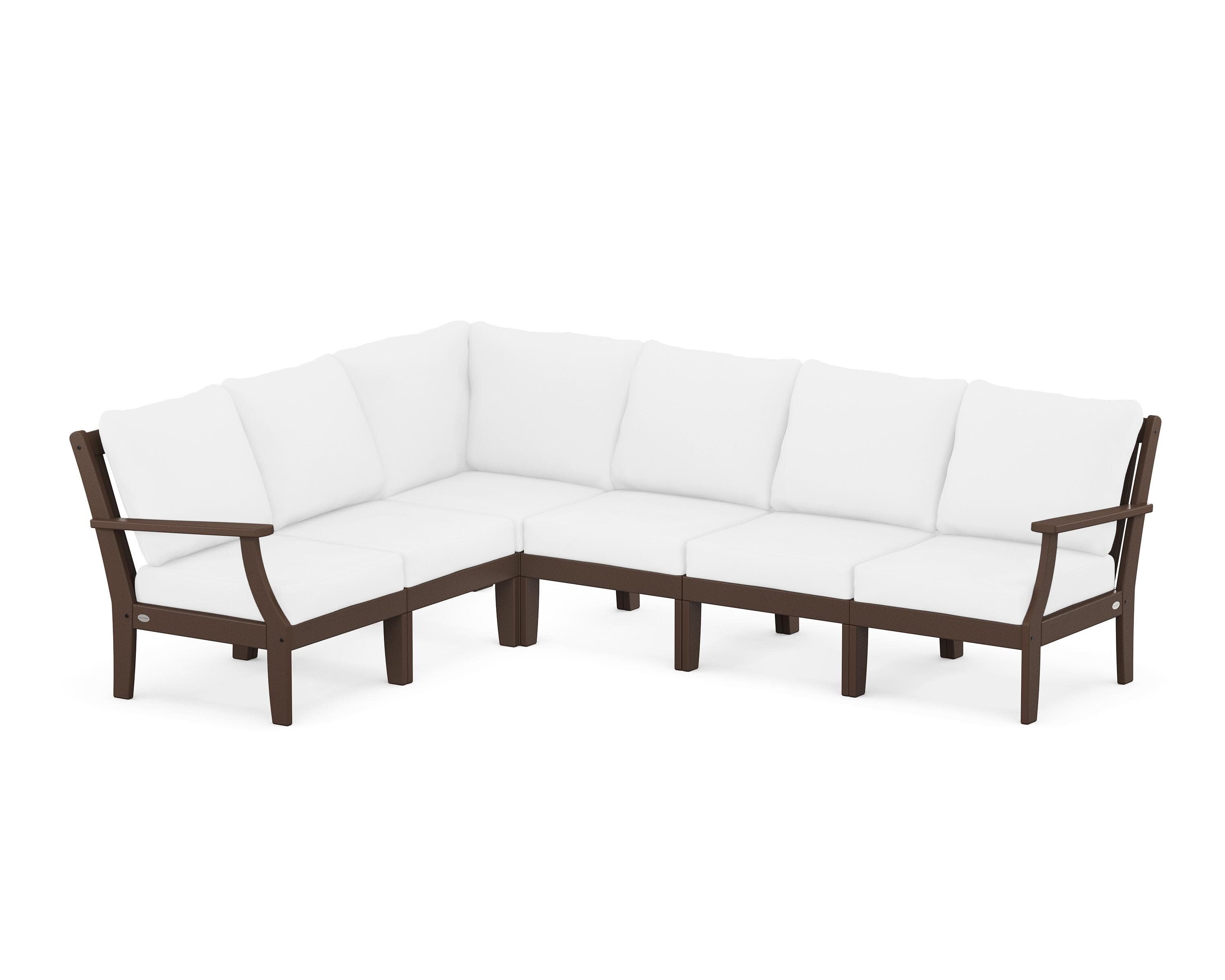 Braxton Modular 6-Piece Deep Seating Set in Mahogany / Natural