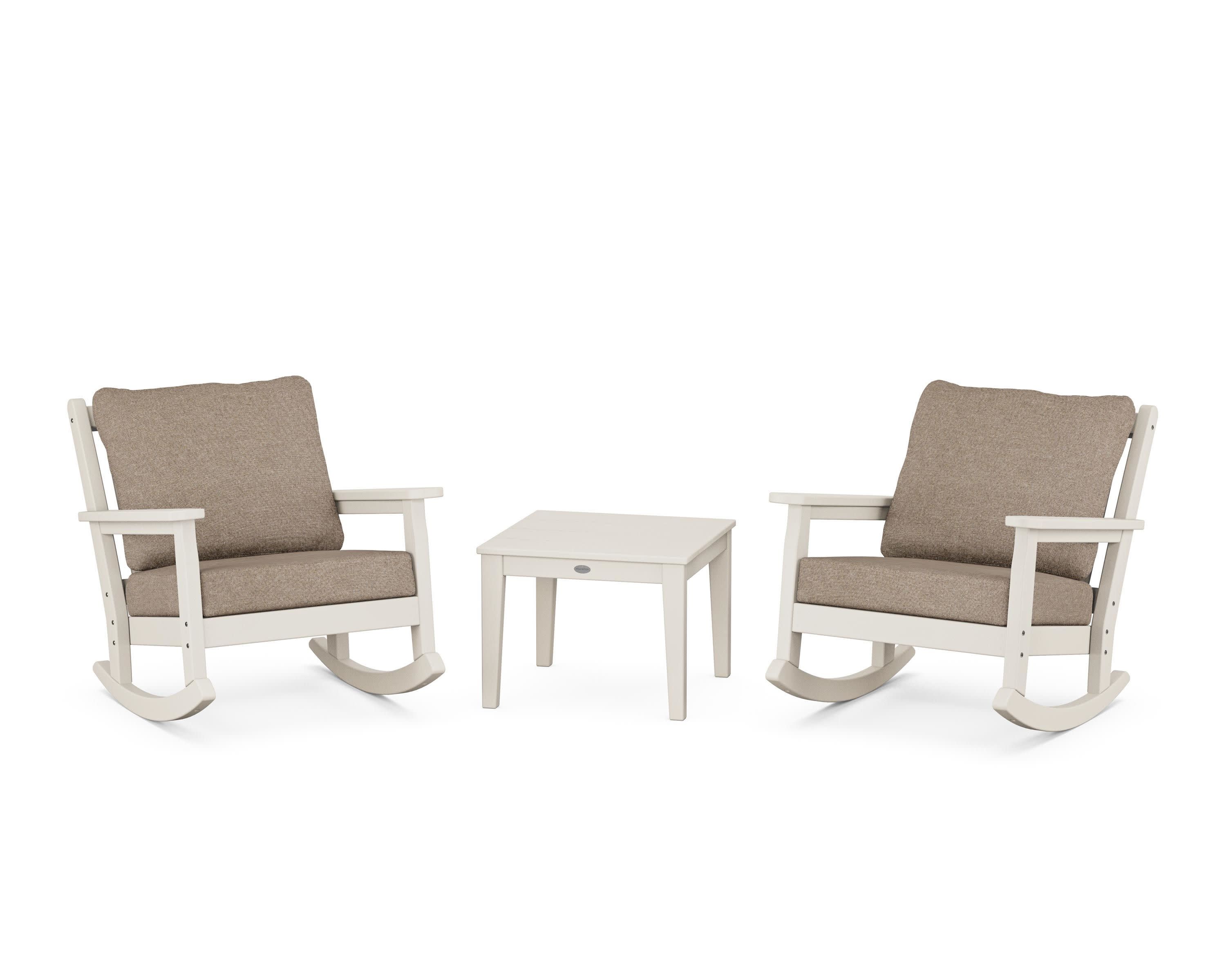 Chippendale 3-Piece Deep Seating Rocker Set in Sand / Spiced Burlap