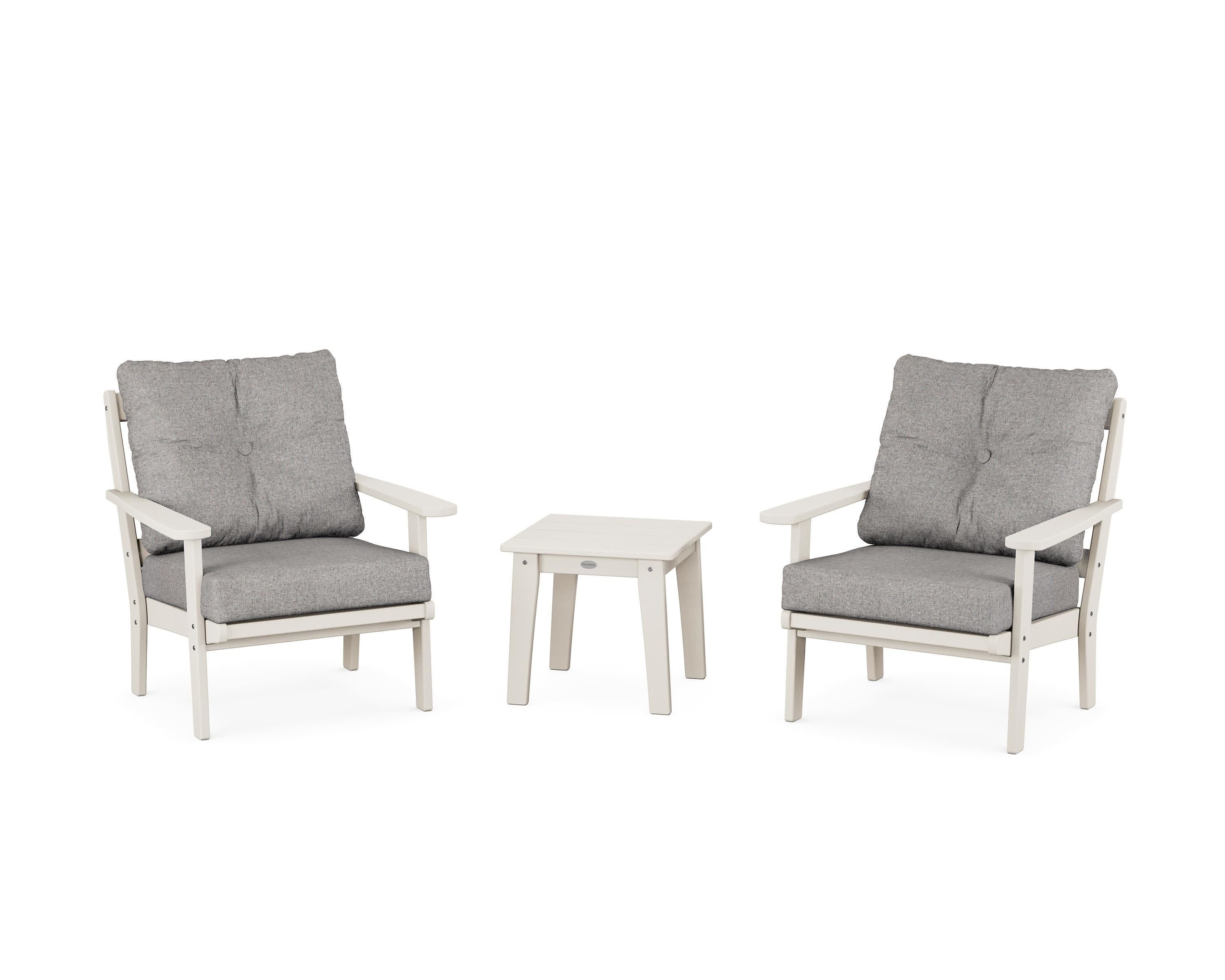 Mission 3-Piece Deep Seating Set in Sand / Grey Mist
