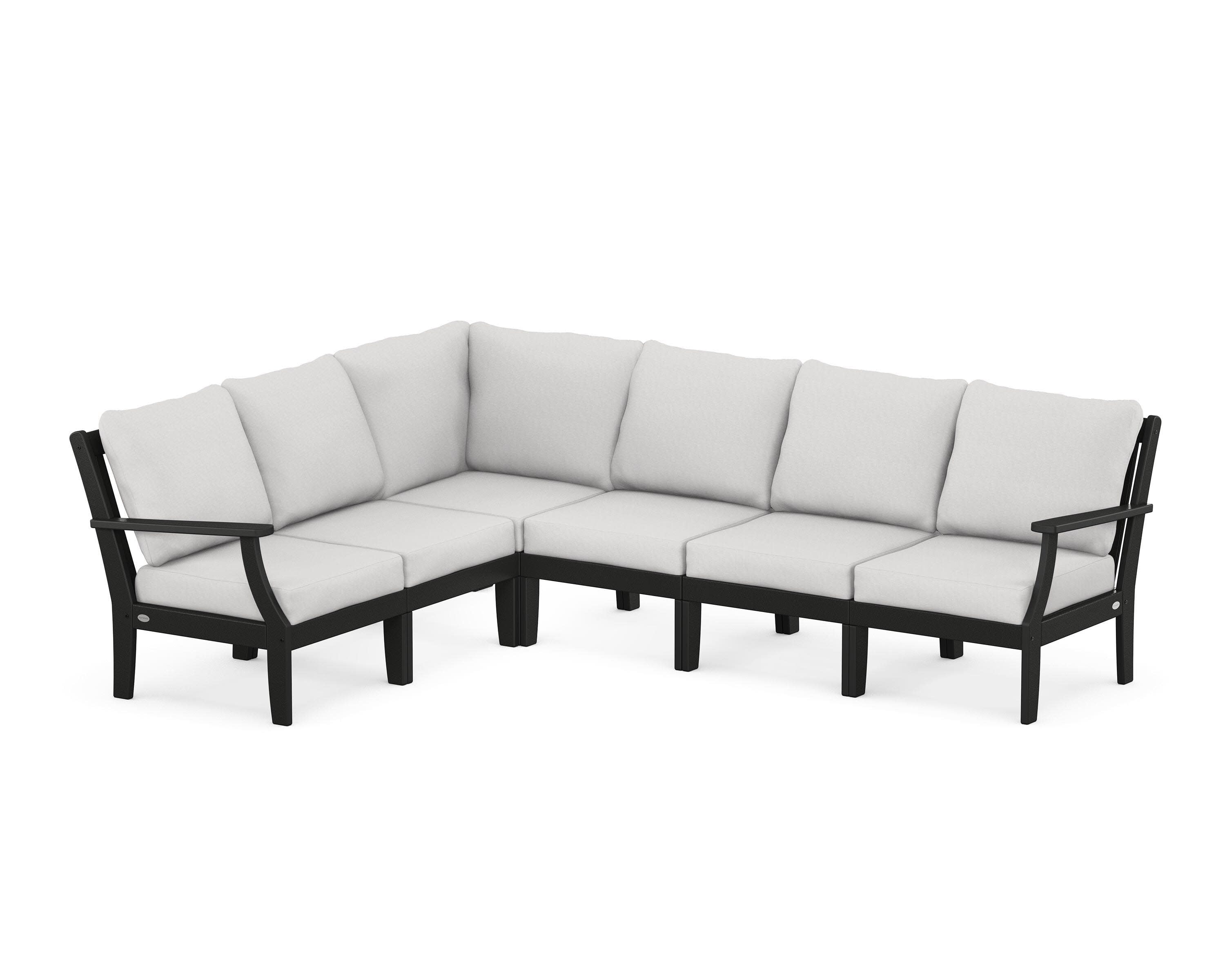 Braxton Modular 6-Piece Deep Seating Set in Black / Diamond in the Rough