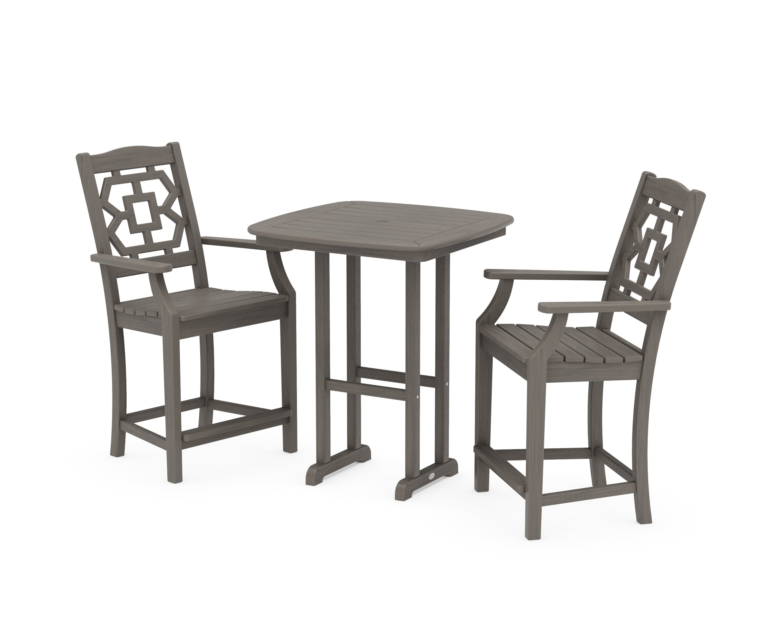 Chinoiserie 3-Piece Counter Set in Driftwood