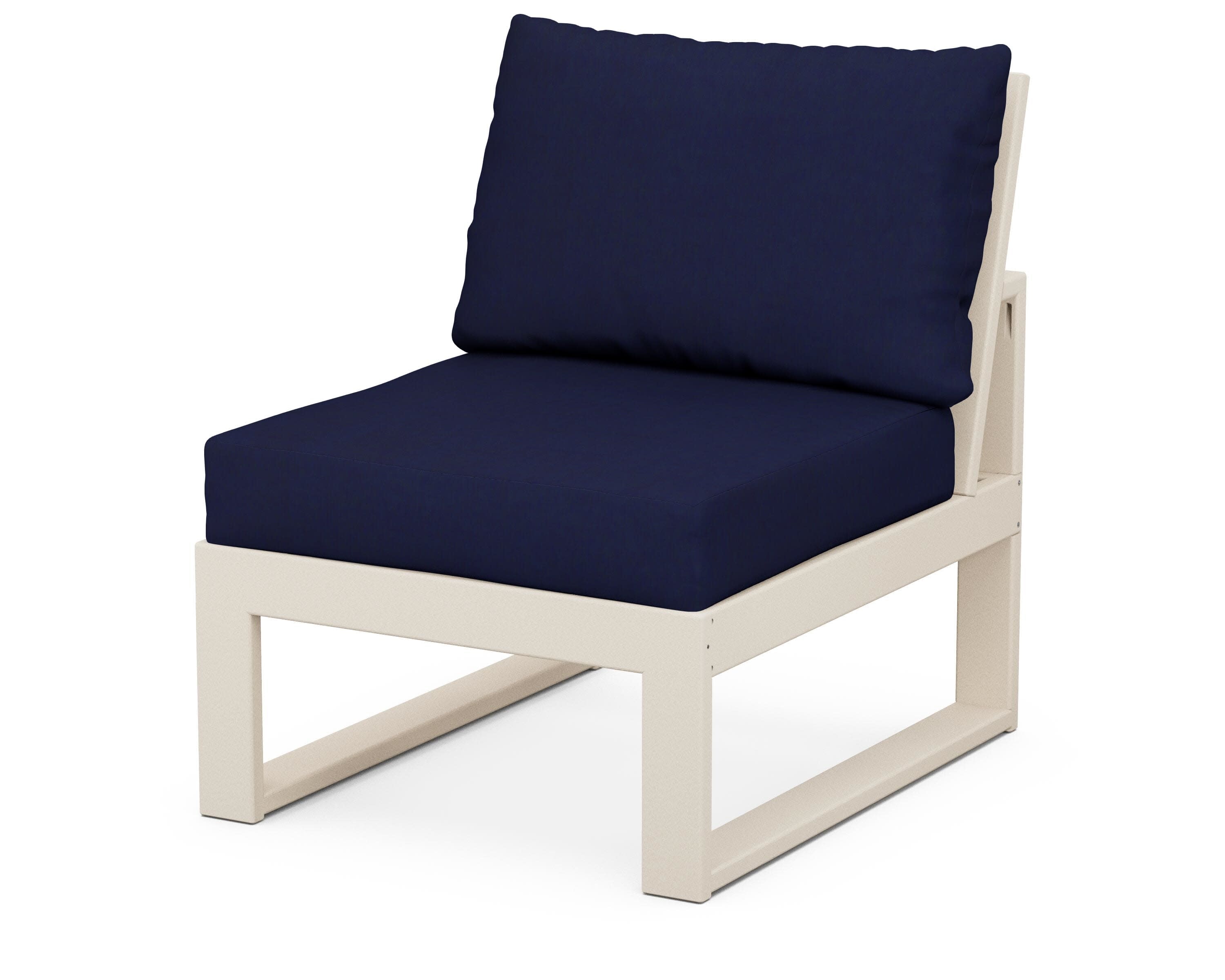 Modular Armless Chair in Sand / Navy