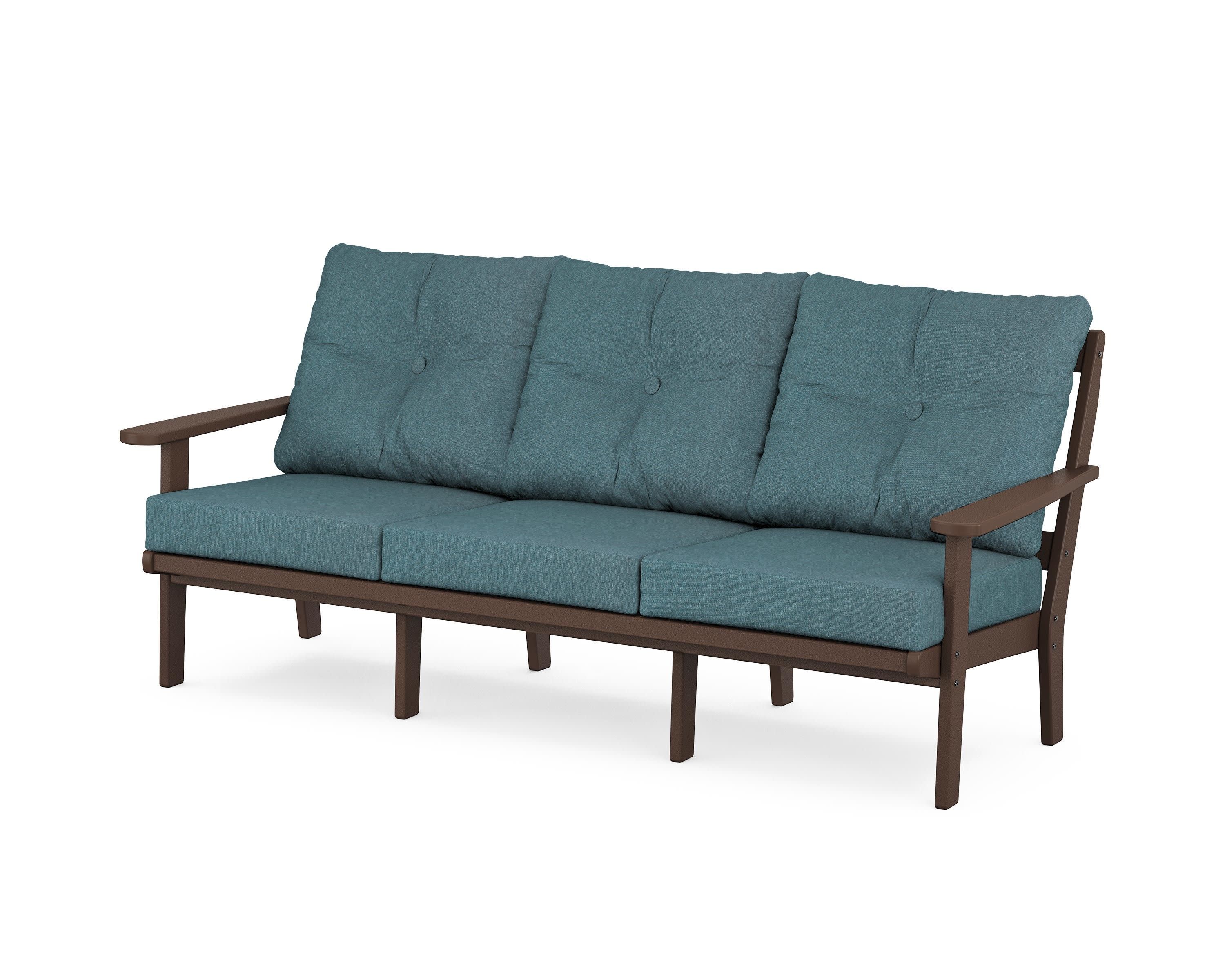Mission Deep Seating Sofa in Mahogany / Ocean Teal