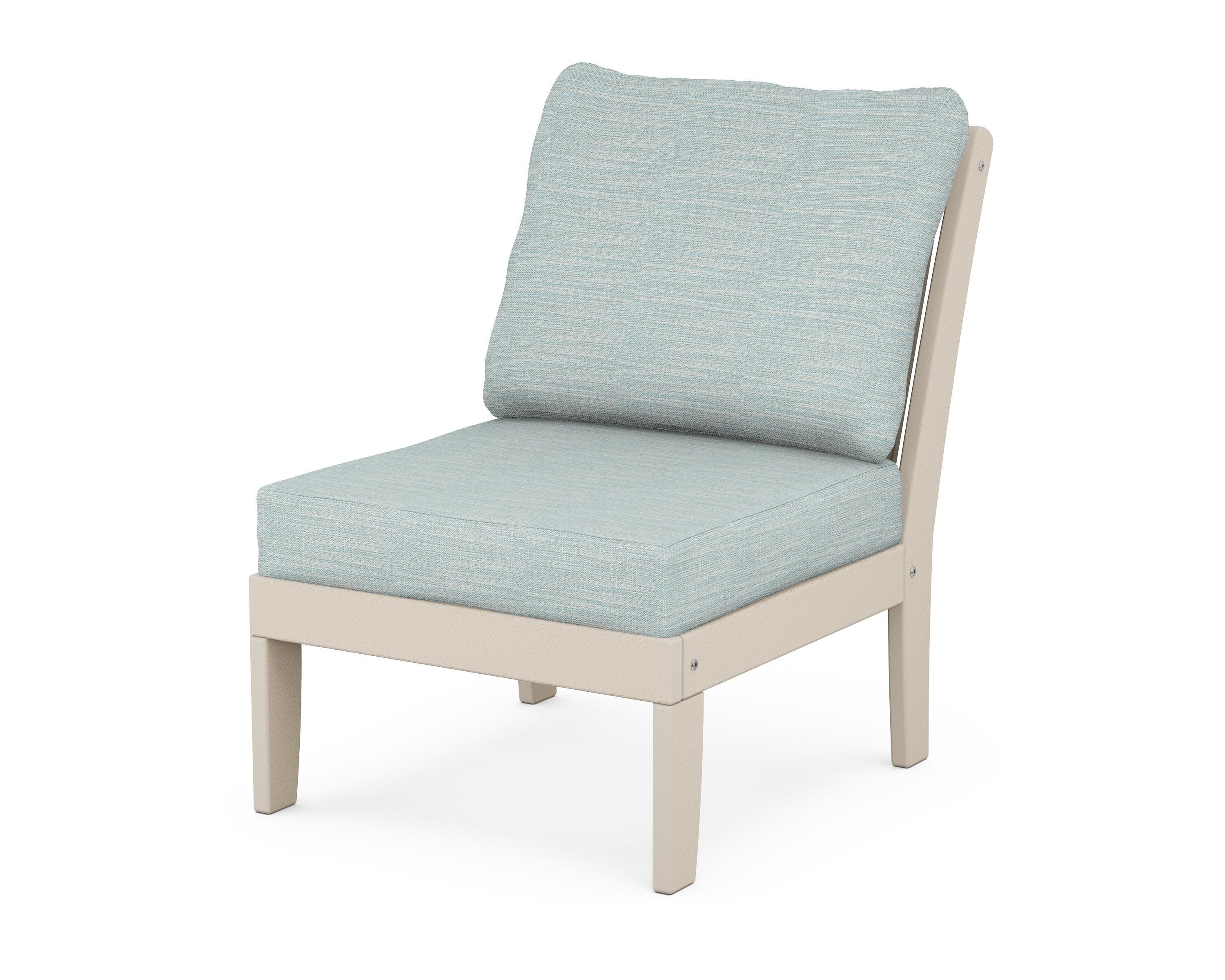 Braxton Modular Armless Chair in Sand / Soothe Mist