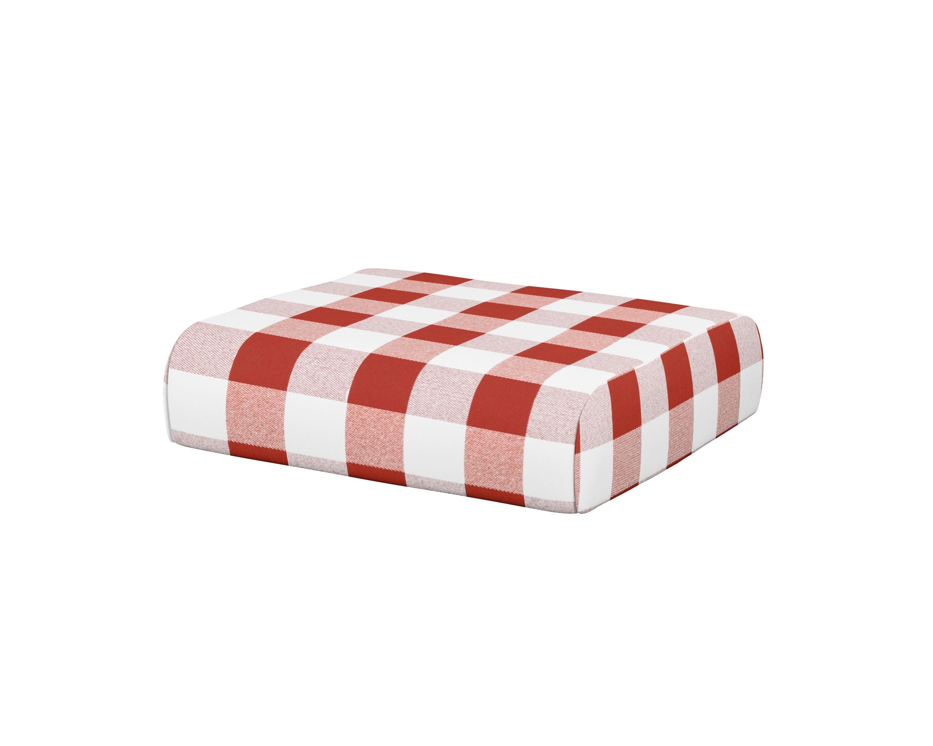 Club Ottoman Cushion in Buffalo Plaid Crimson