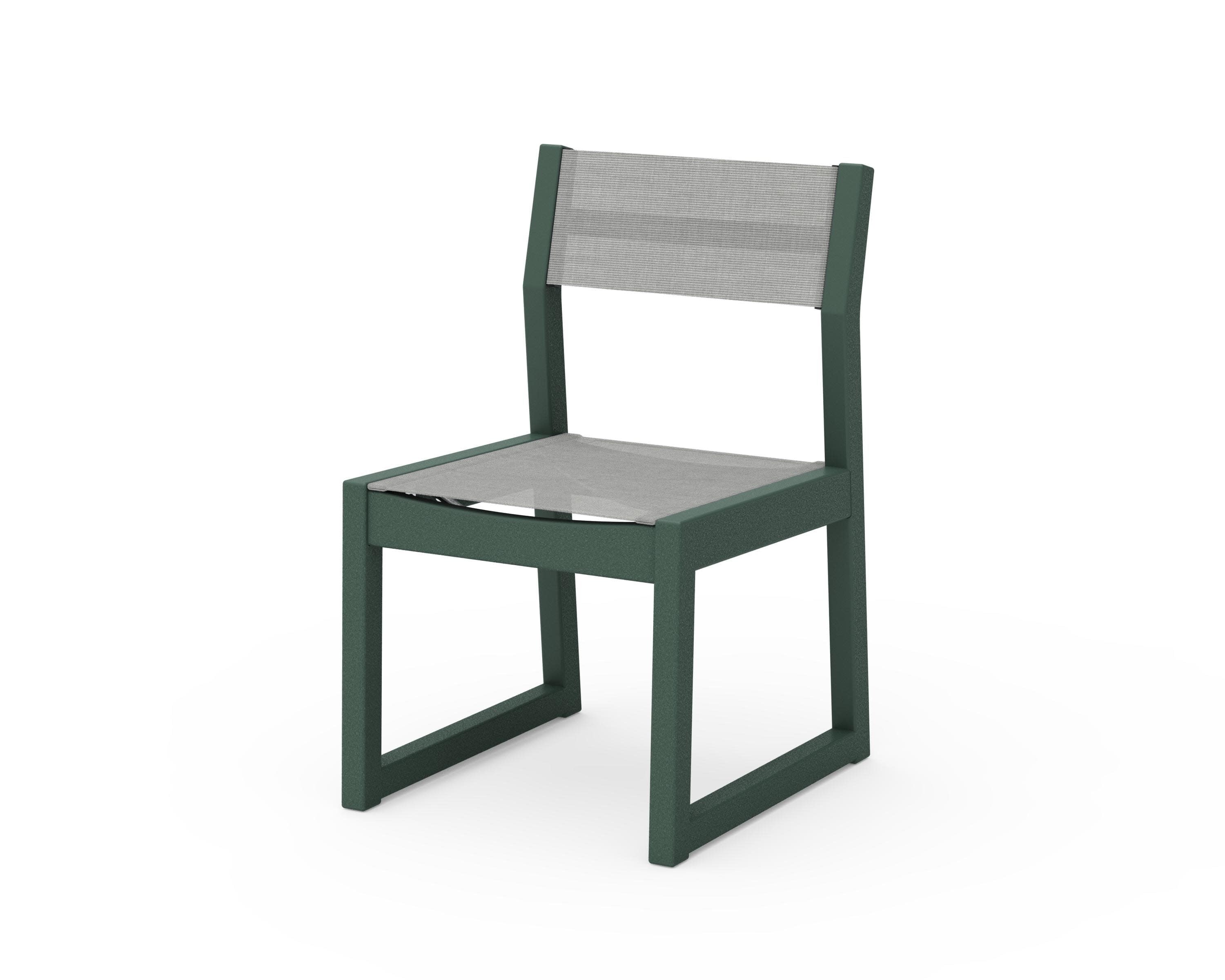 EDGE Sling Dining Side Chair in Green / Metallic Sling