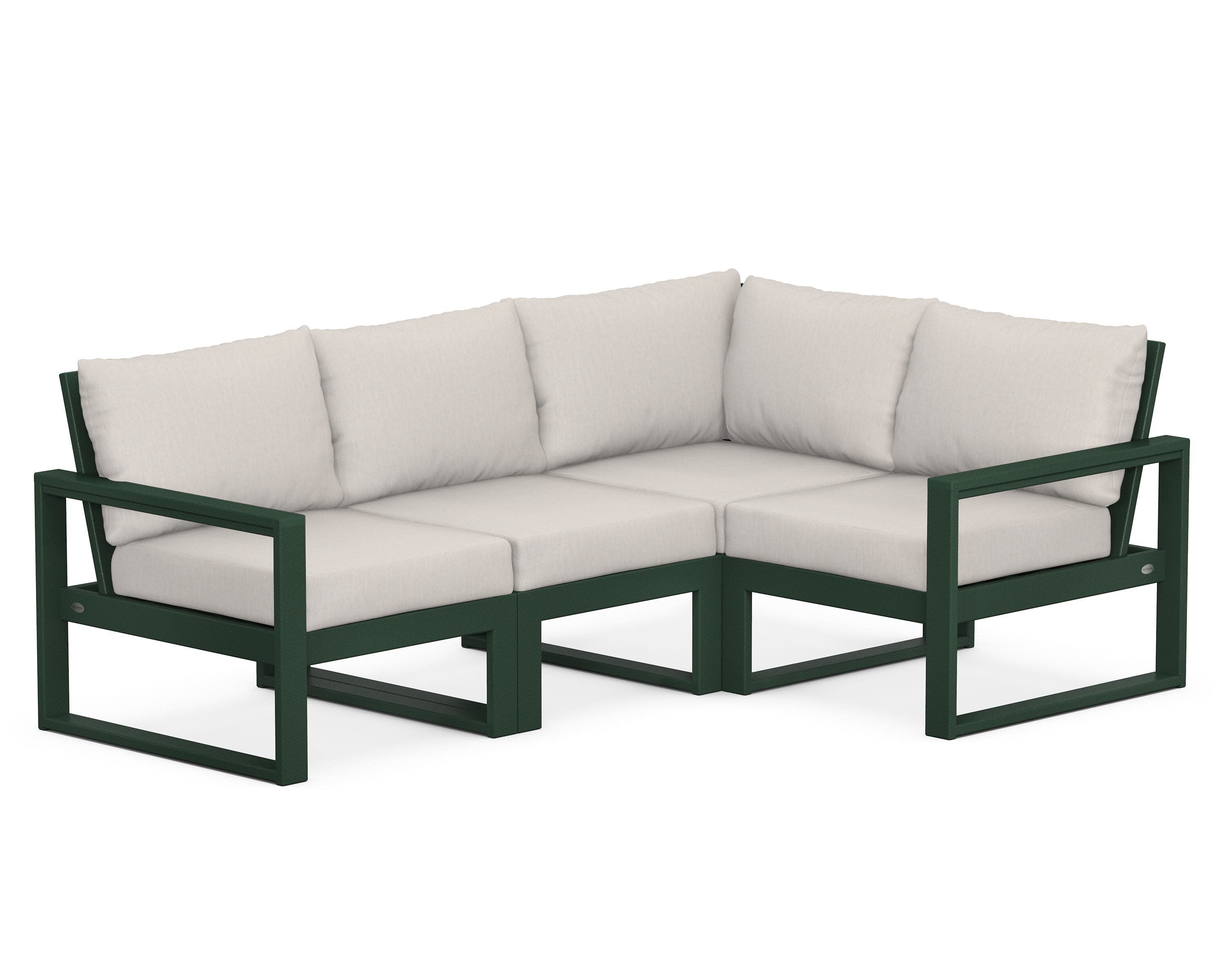 EDGE 4-Piece Modular Deep Seating Set in Green / Cast Ash