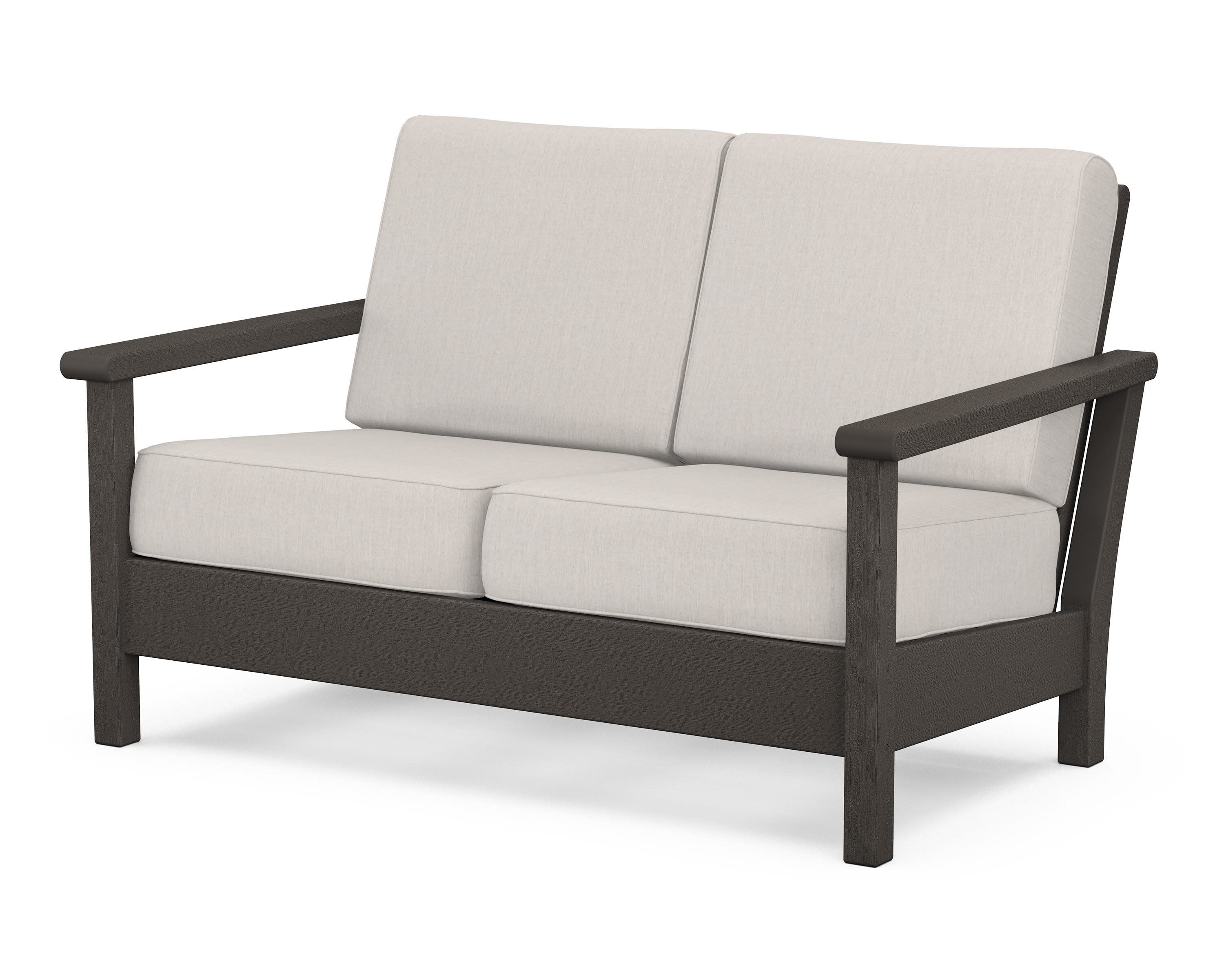 Harbour Deep Seating Loveseat in Vintage Coffee / Cast Ash