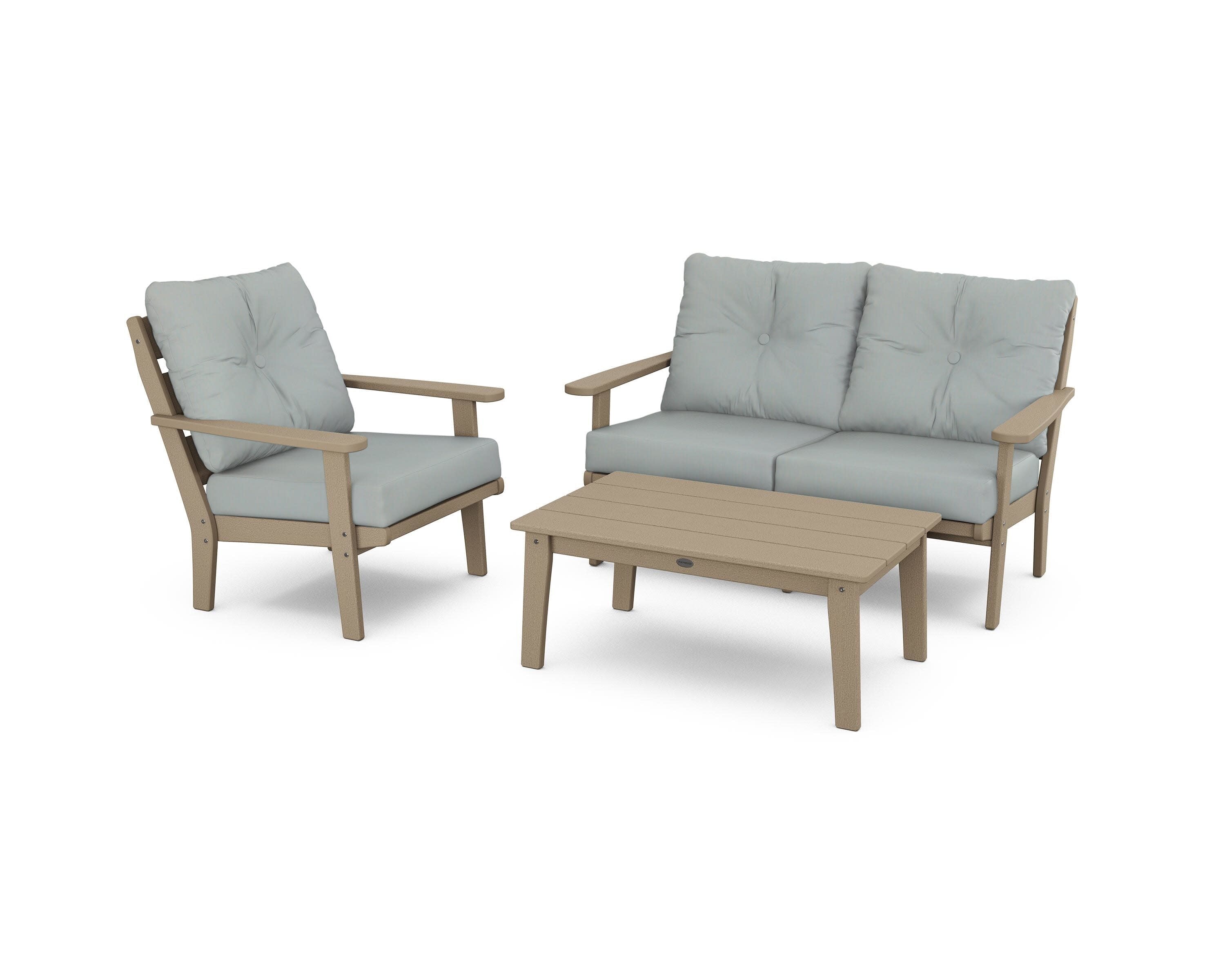 Lakeside 3-Piece Deep Seating Set in Vintage Sahara / Spa
