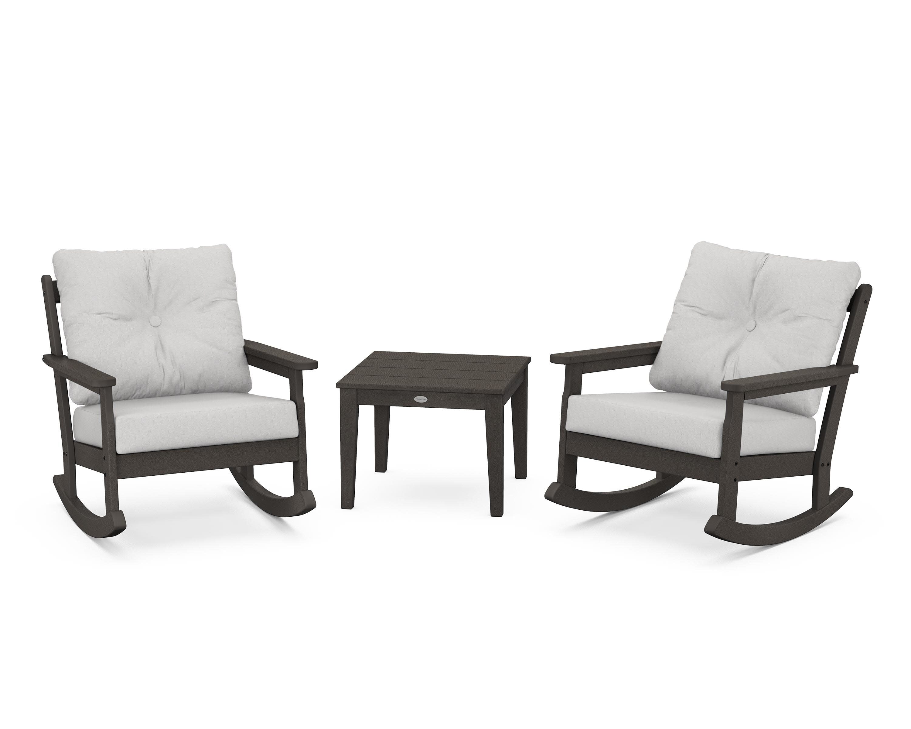 Vineyard 3-Piece Deep Seating Rocker Set in Vintage Coffee / Diamond in the Rough