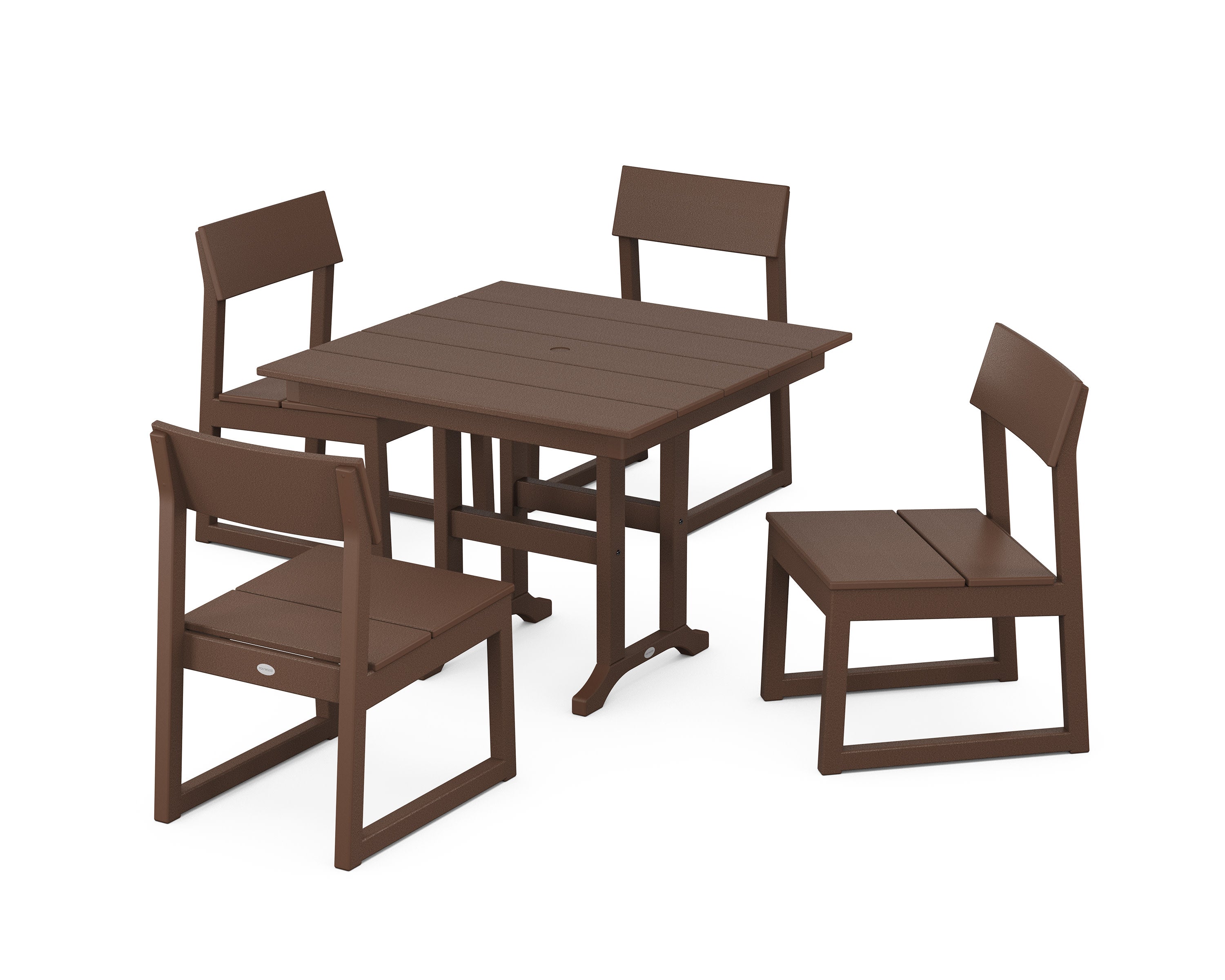EDGE Side Chair 5-Piece Farmhouse Dining Set in Mahogany