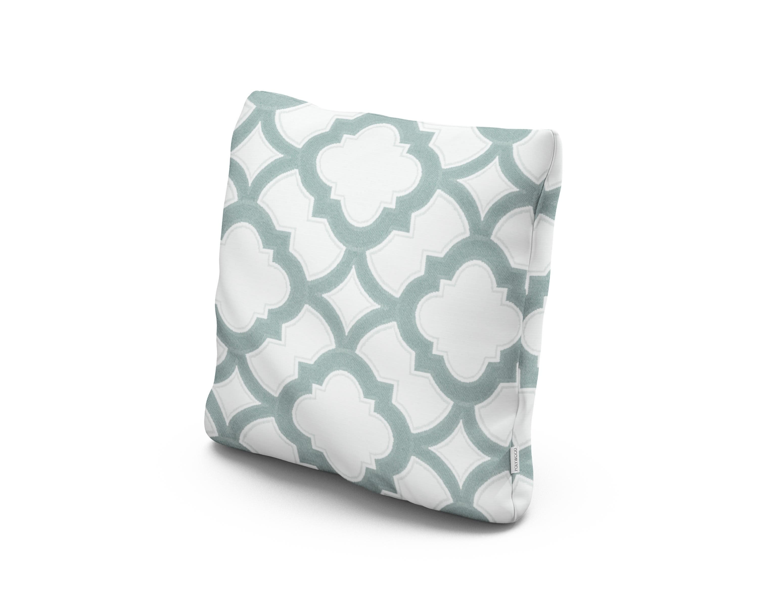 18" Outdoor Throw Pillow in Trellis Glacier Spa