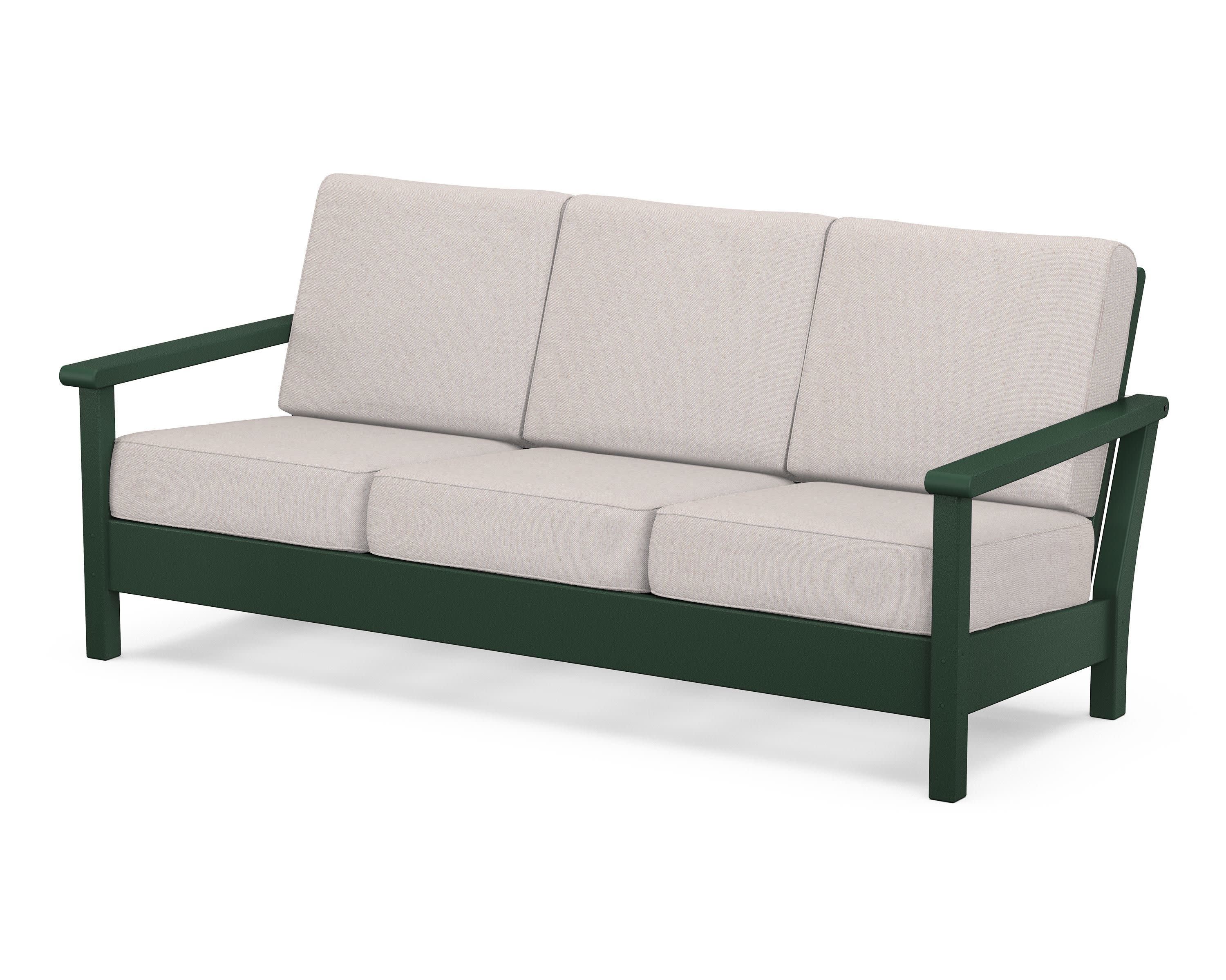 Harbour Deep Seating Sofa in Green / Dune Burlap