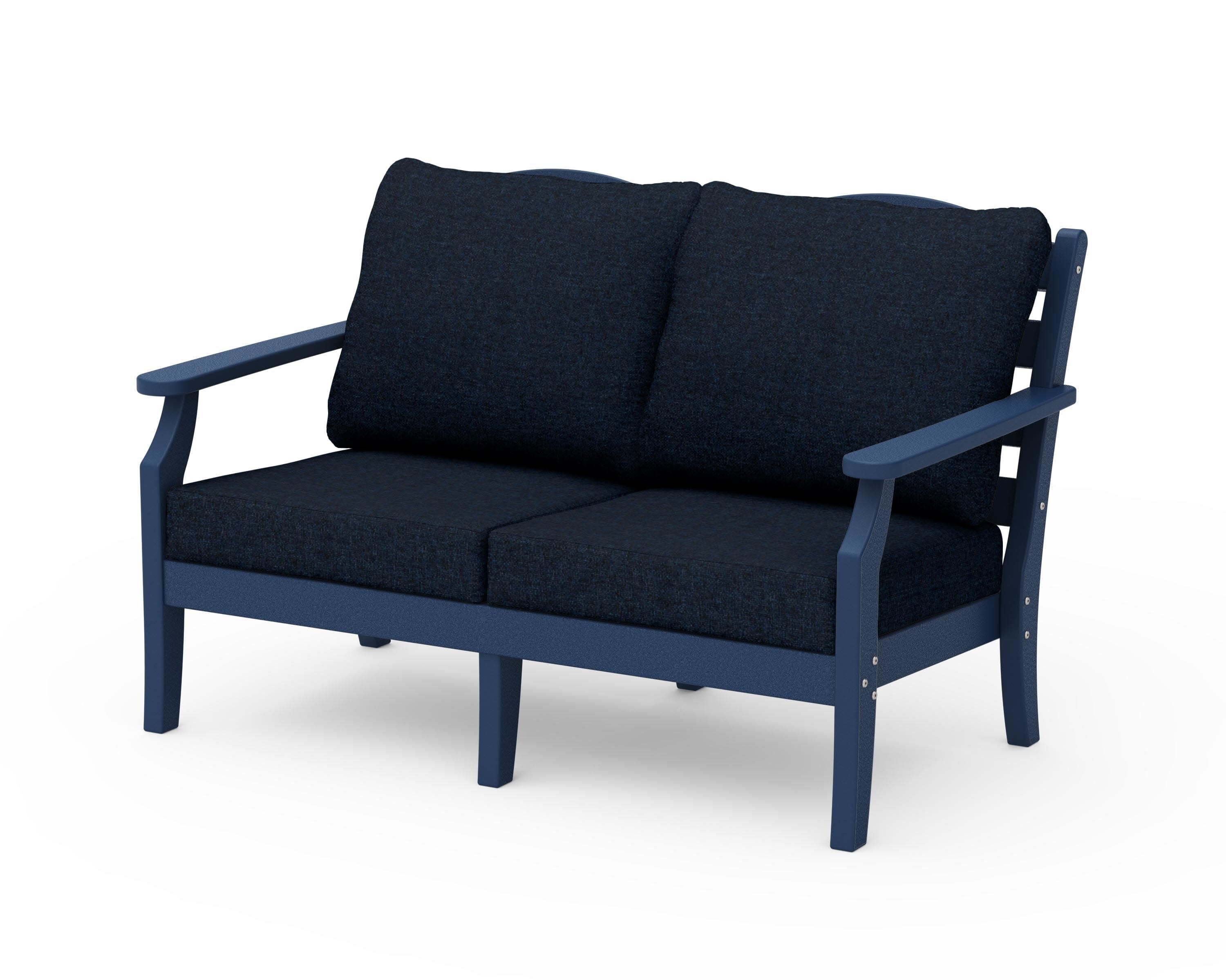 Savannah Deep Seating Loveseat in Navy / Marine Indigo