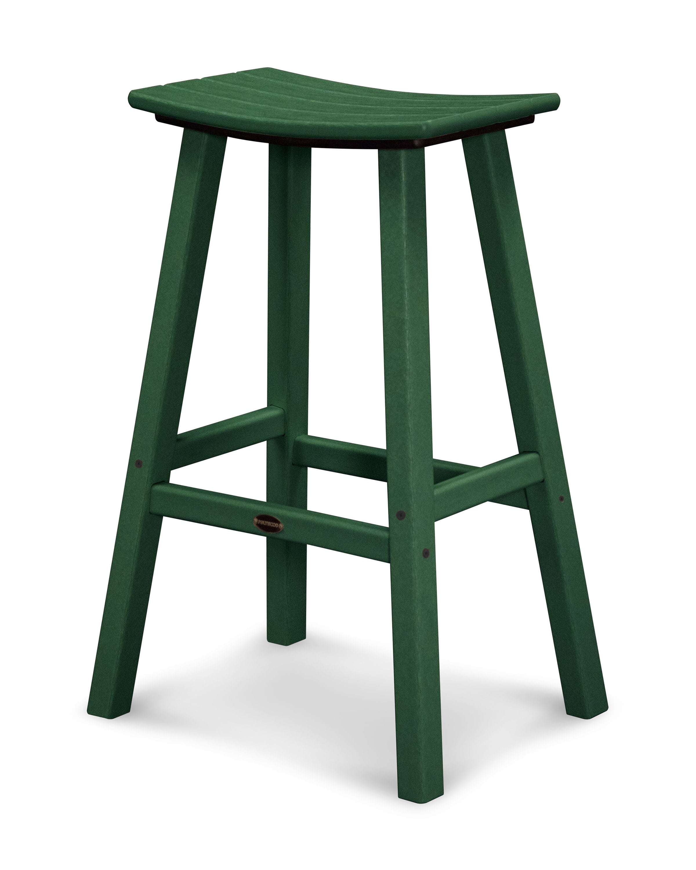 Traditional 30" Saddle Bar Stool in Green