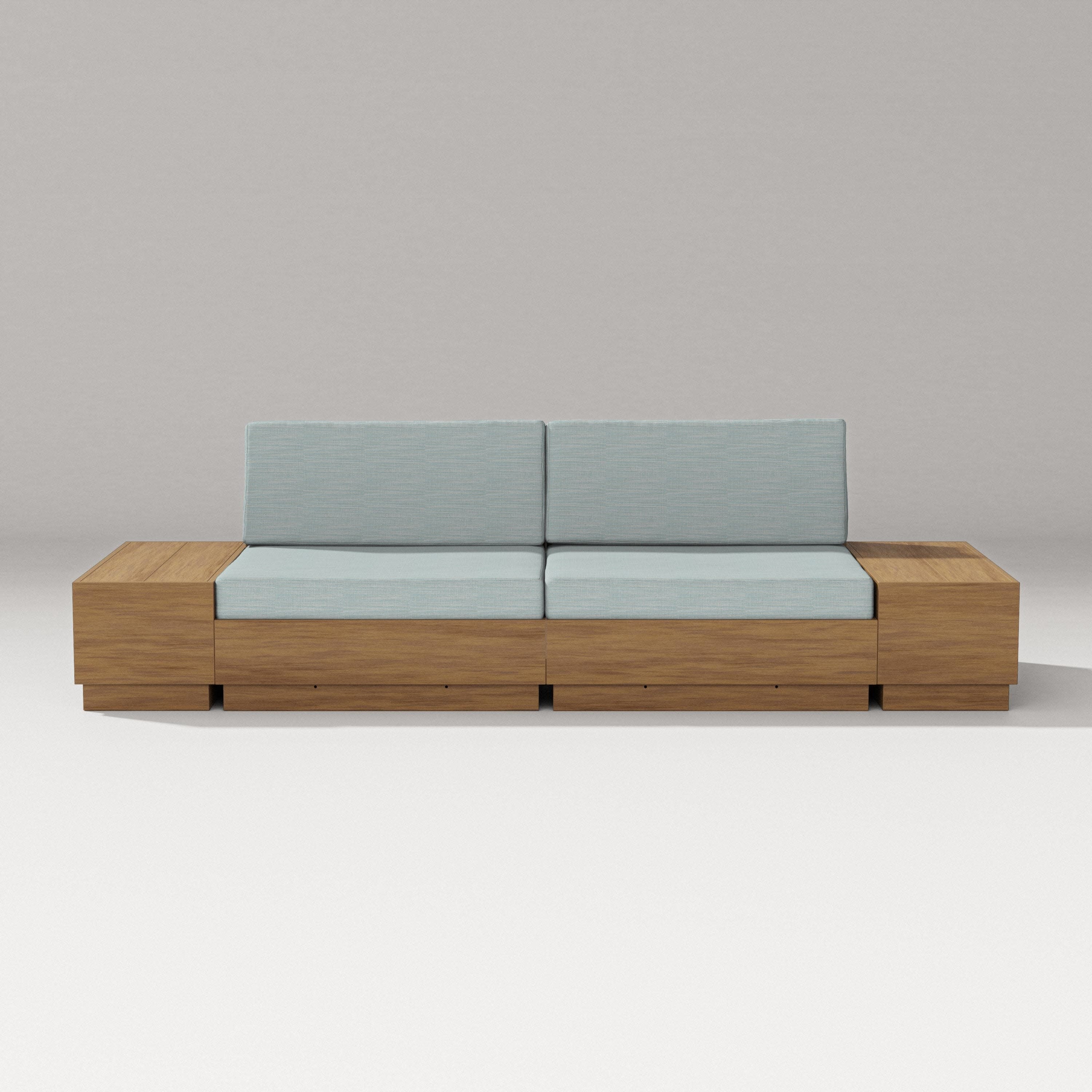 Elevate 4-Piece Loveseat Sectional in Natural / Soothe Mist