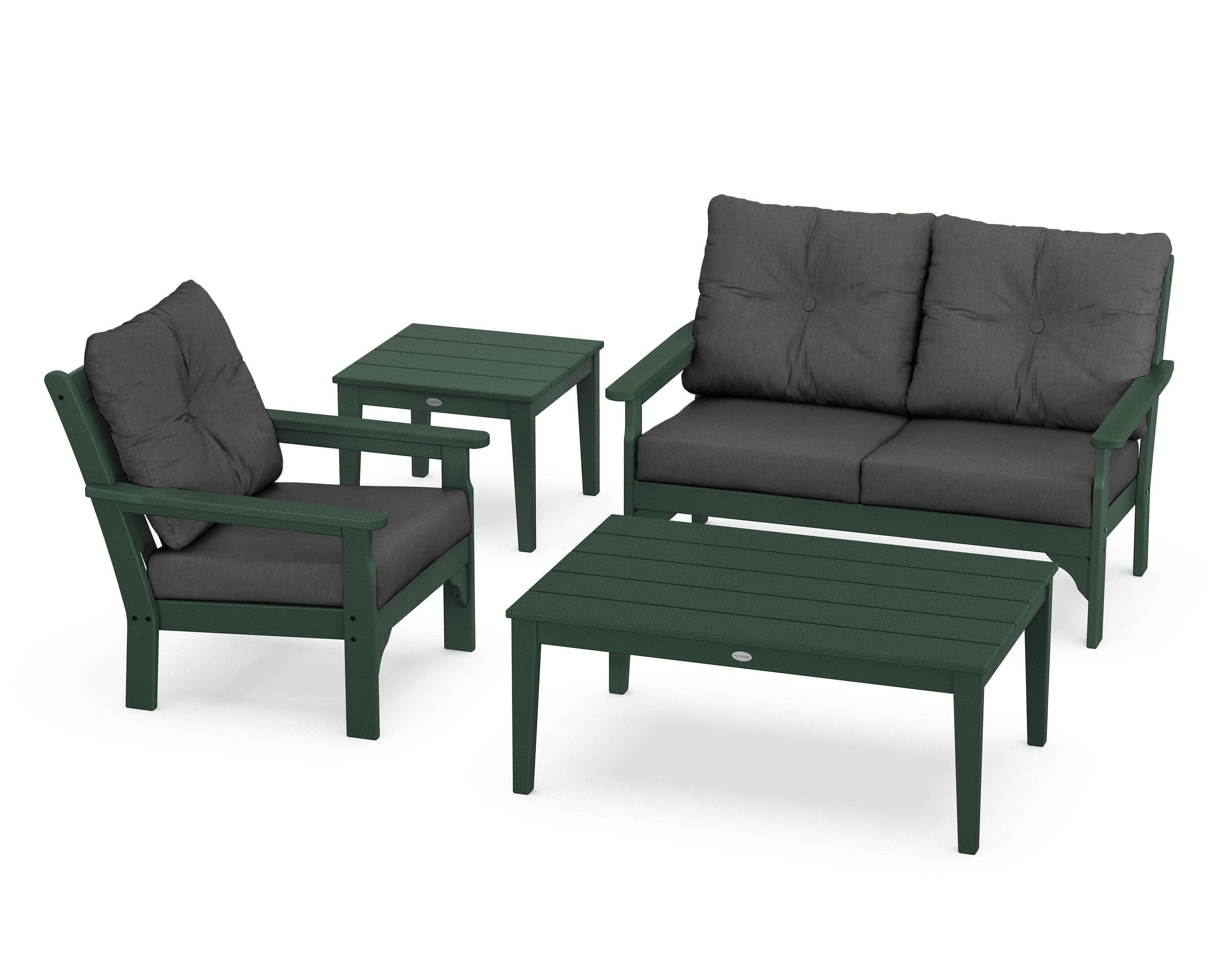 Vineyard 4-Piece Deep Seating Set in Green / Spectrum Carbon