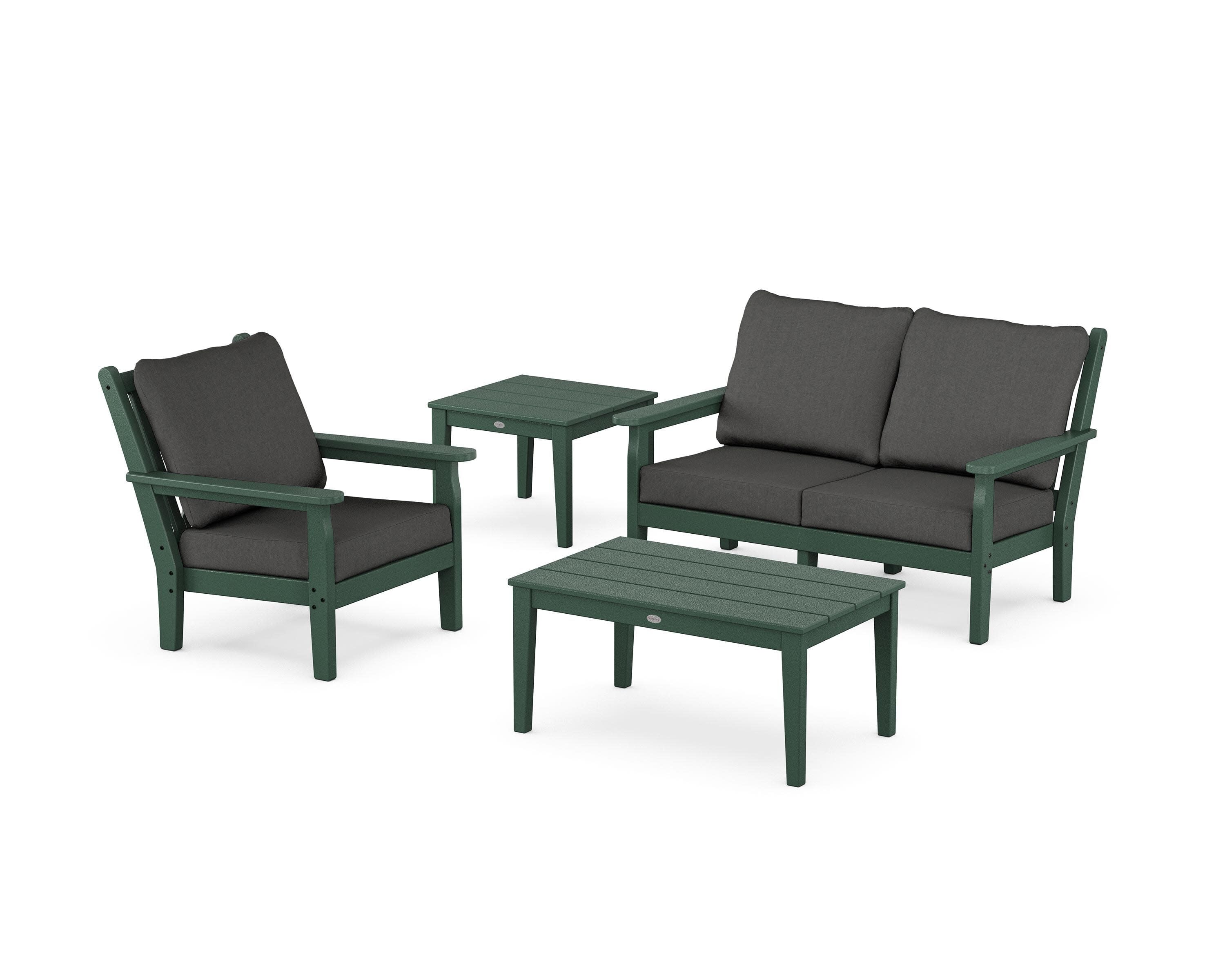 Chippendale 4-Piece Deep Seating Set in Green / Spectrum Carbon