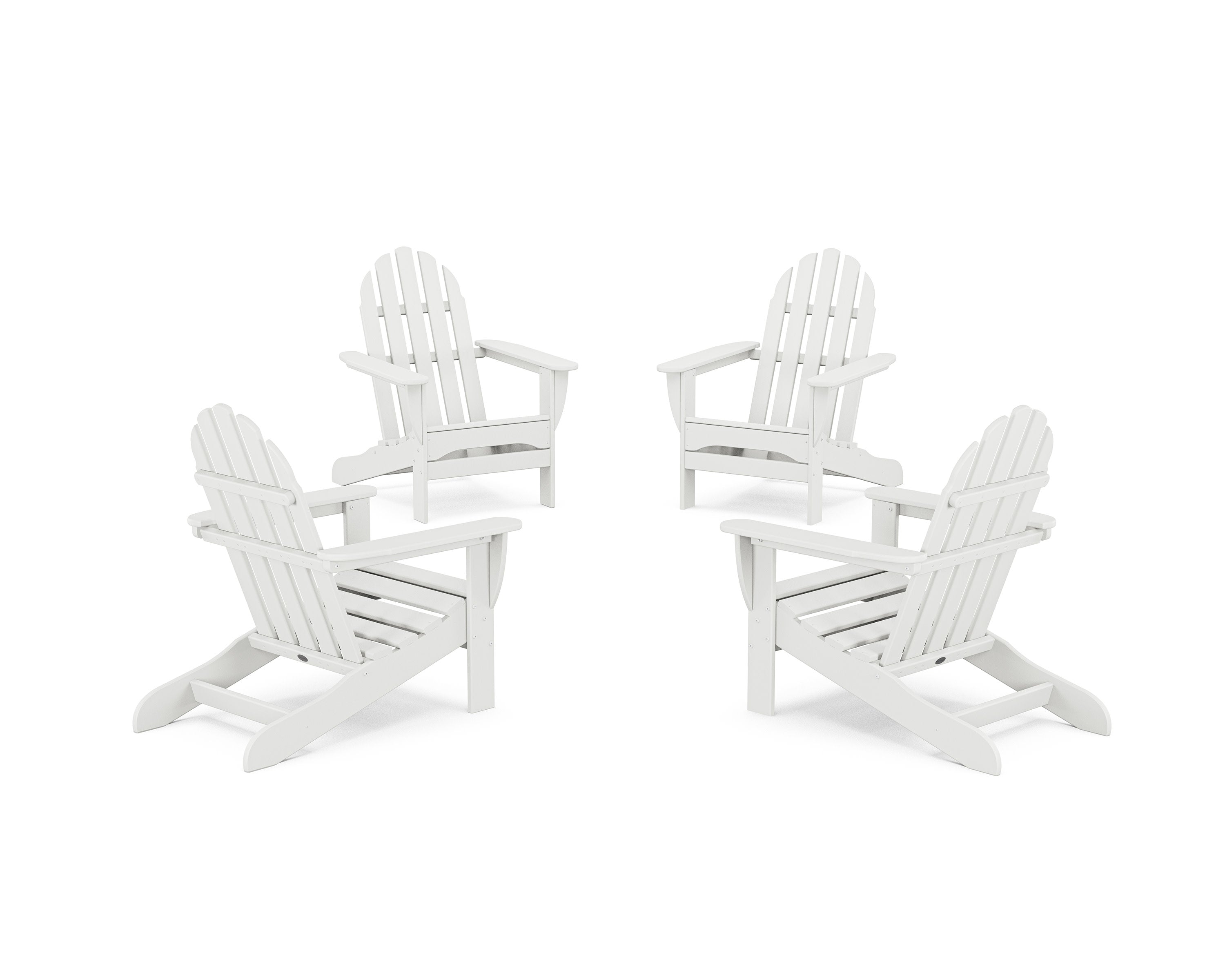 4-Piece Classic Adirondack Conversation Set in White