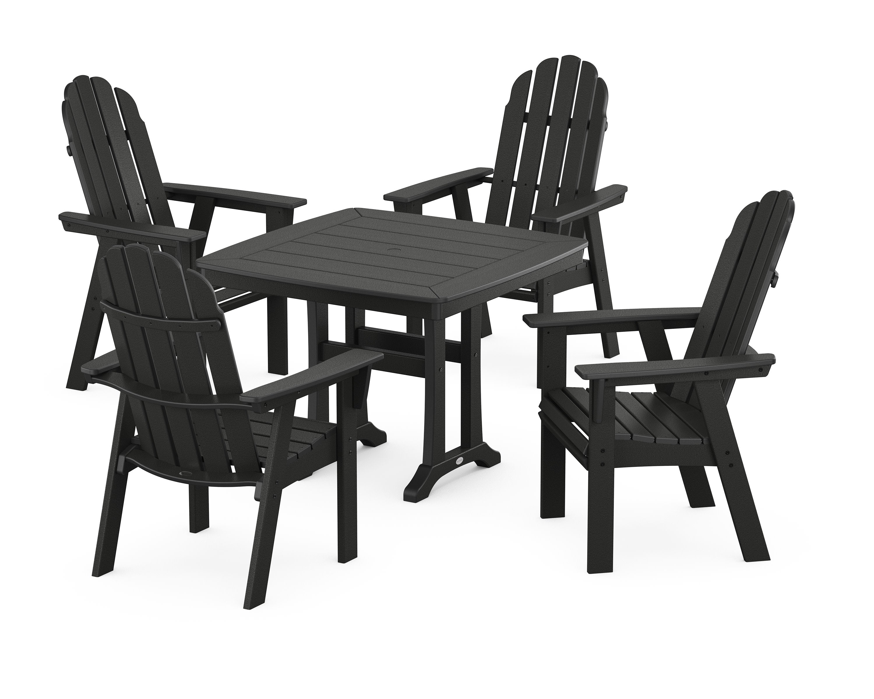 Vineyard Adirondack 5-Piece Dining Set with Trestle Legs in Black