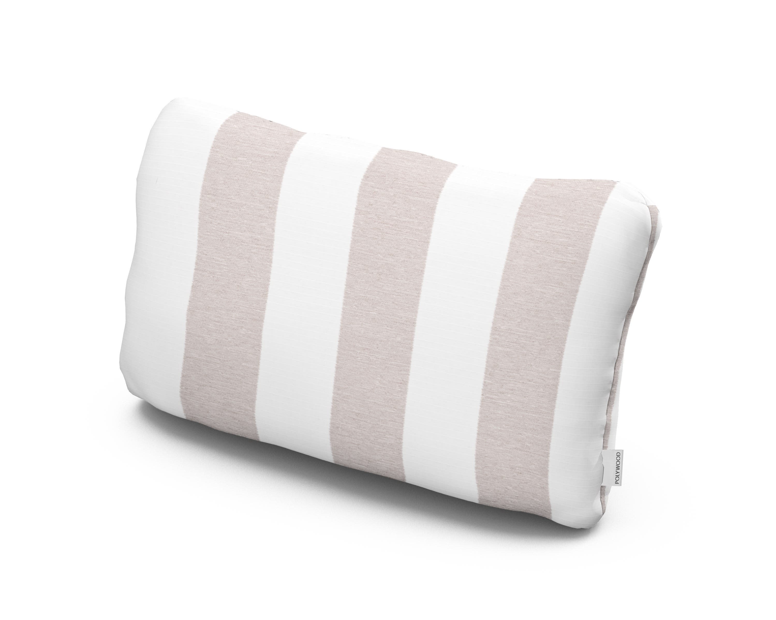 Outdoor Lumbar Pillow in Cabana Stripe Dune Burlap