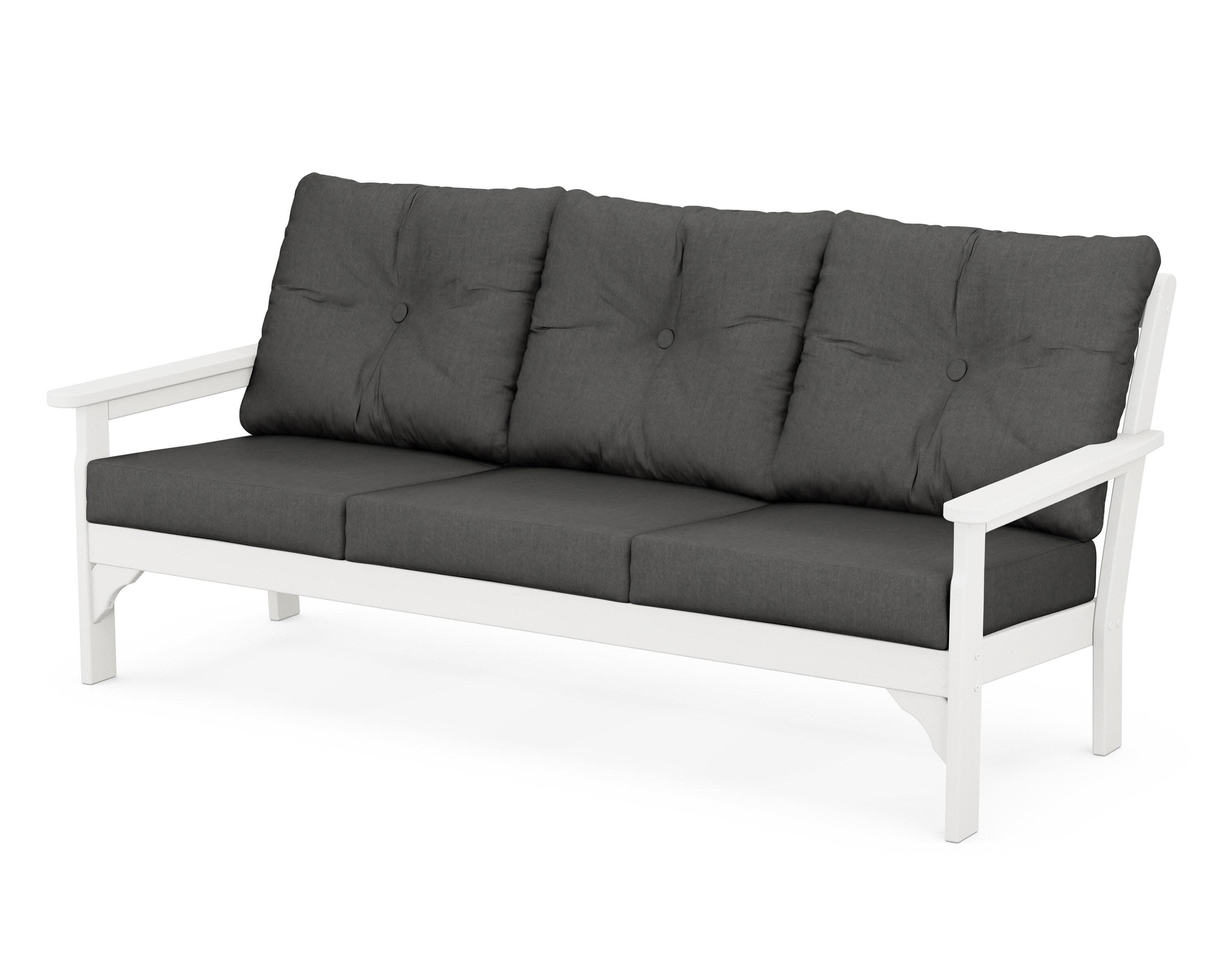 Vineyard Deep Seating Sofa in White / Spectrum Carbon