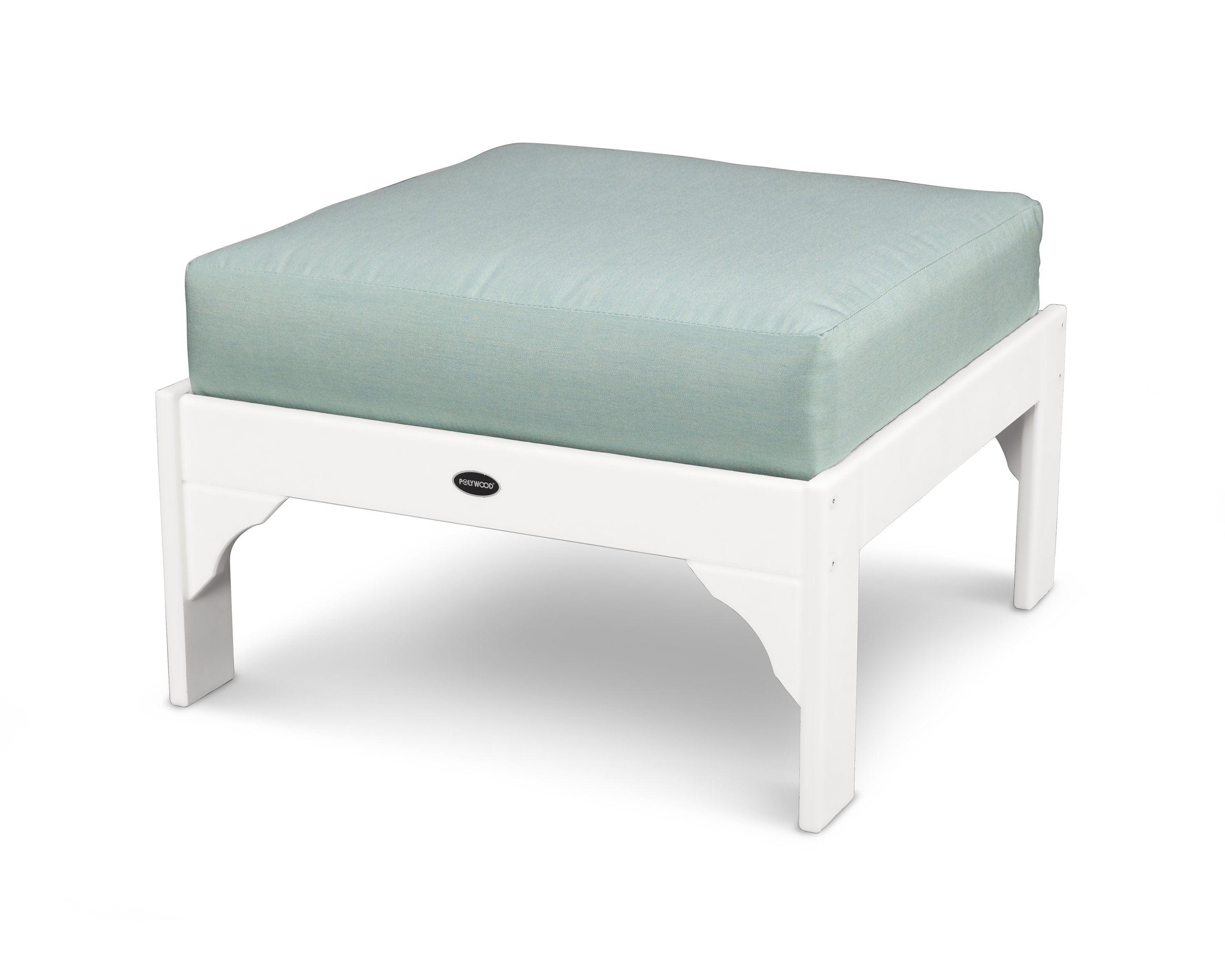 Vineyard Deep Seating Ottoman in White / Spa