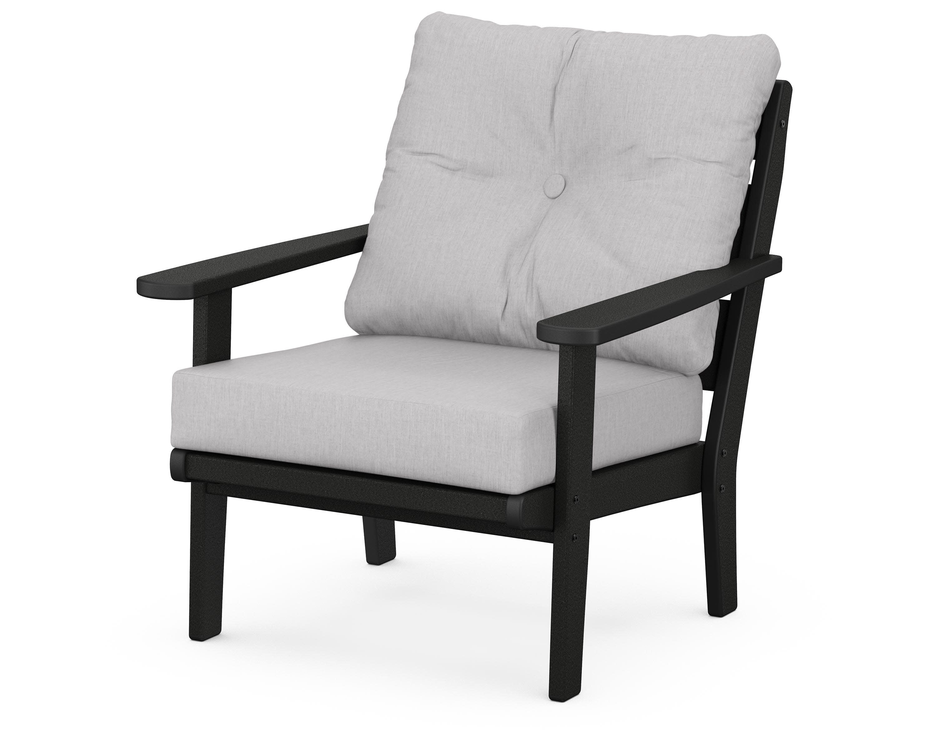 Lakeside Deep Seating Chair in Black / Granite