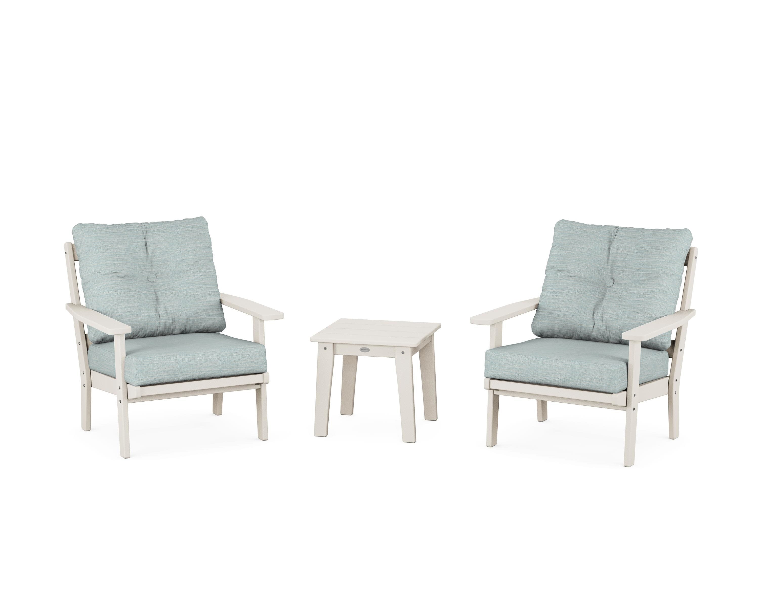 Prairie 3-Piece Deep Seating Set in Sand / Soothe Mist
