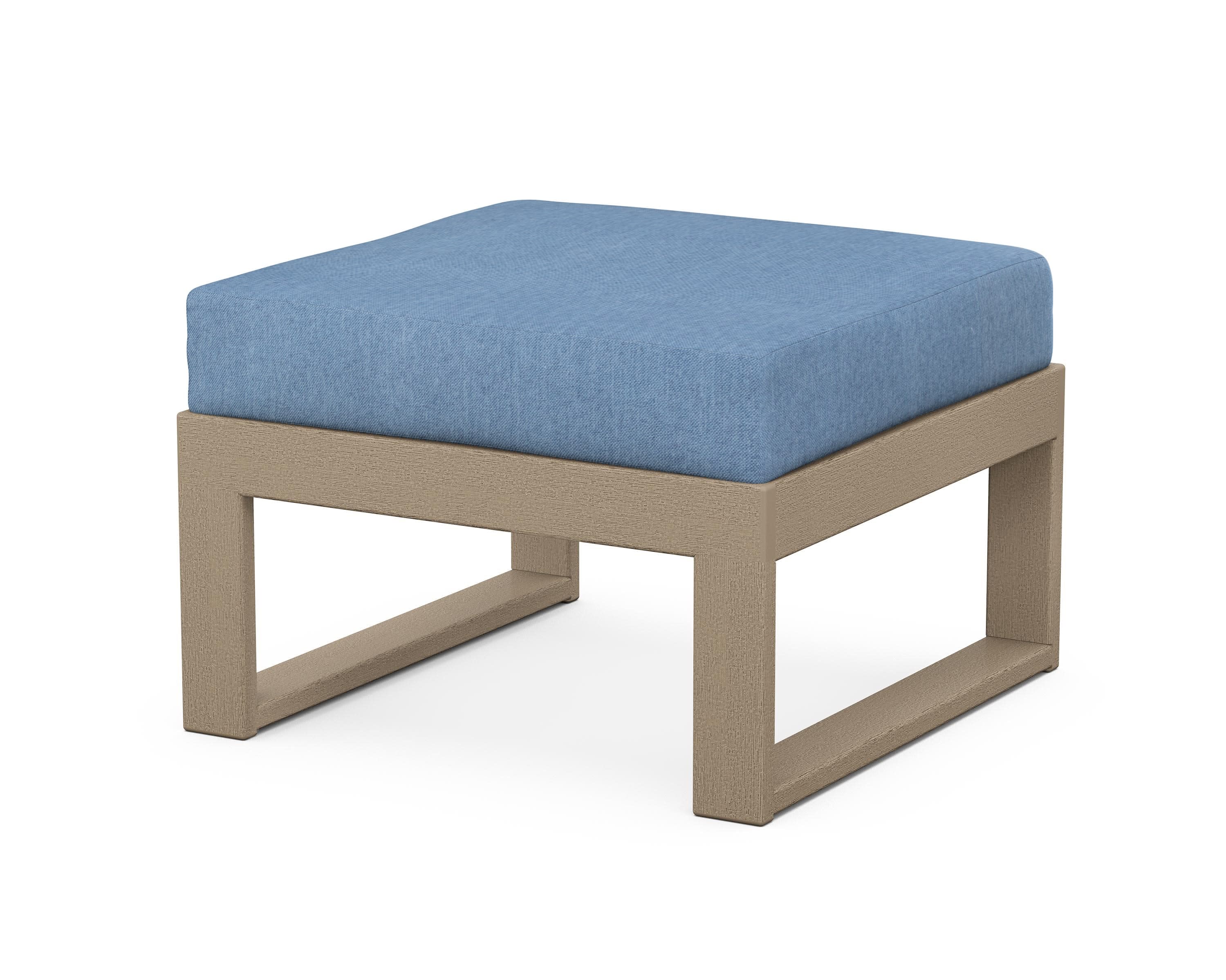Modular Ottoman - Modern in Vintage Sahara / Sky Blue