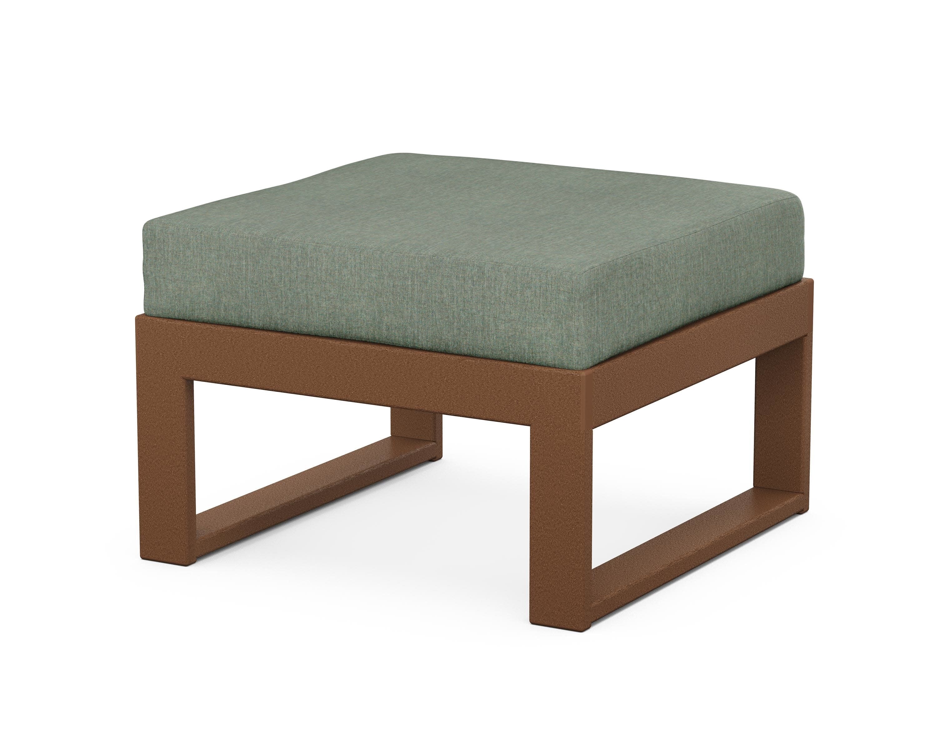 Modular Ottoman - Modern in Teak / Cast Sage