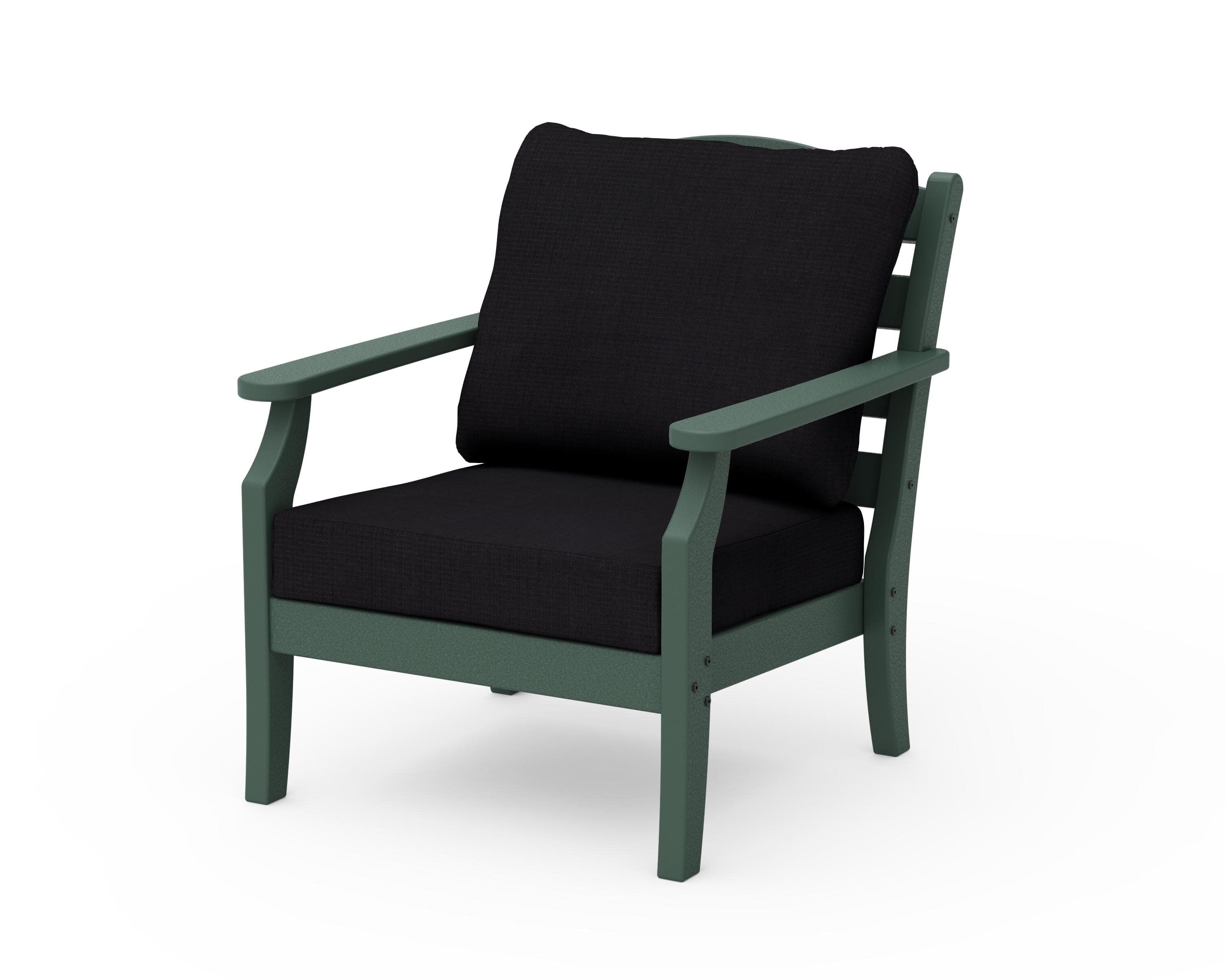 Savannah Deep Seating Chair in Green / Midnight Linen