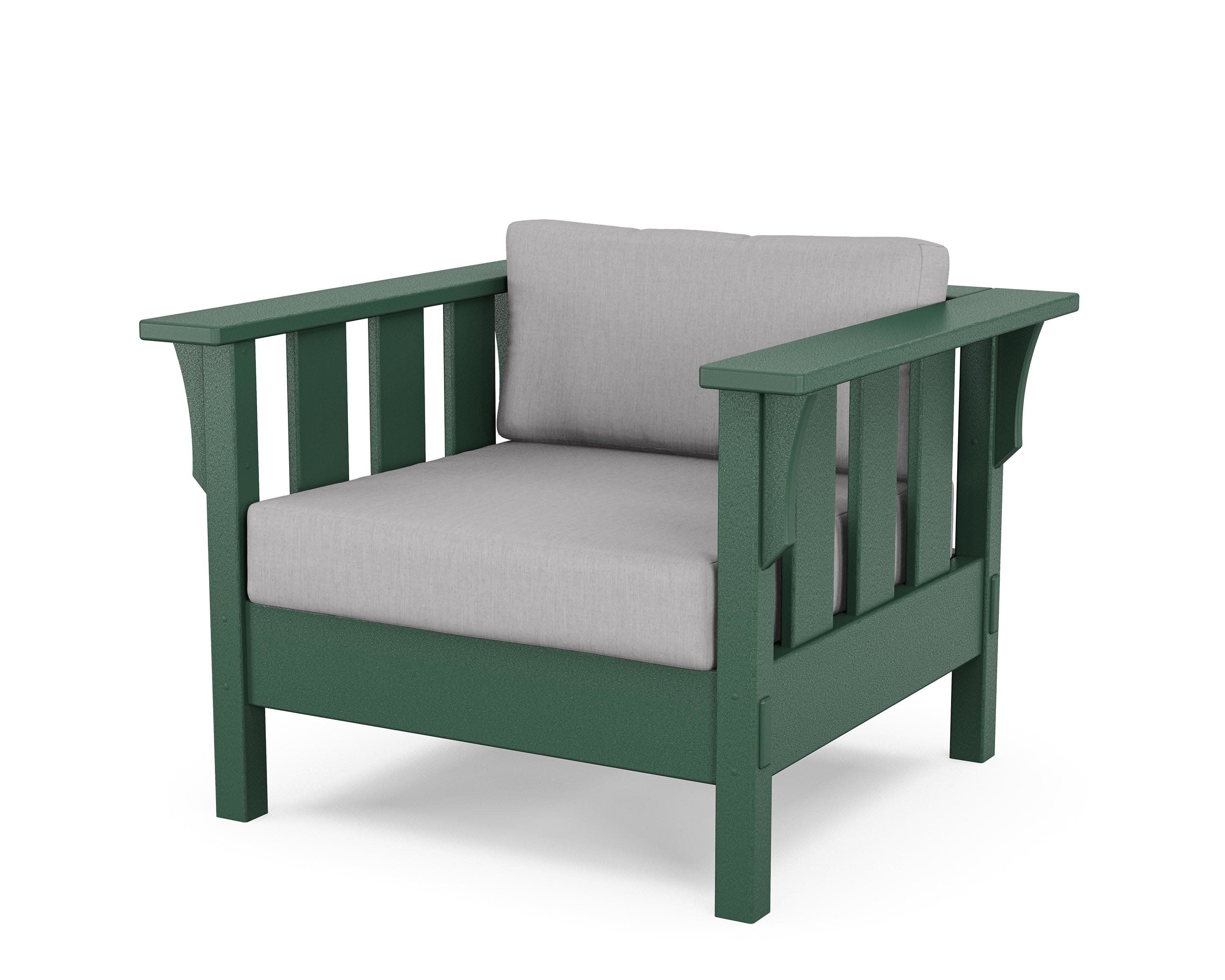 Acadia Deep Seating Chair in Green / Granite