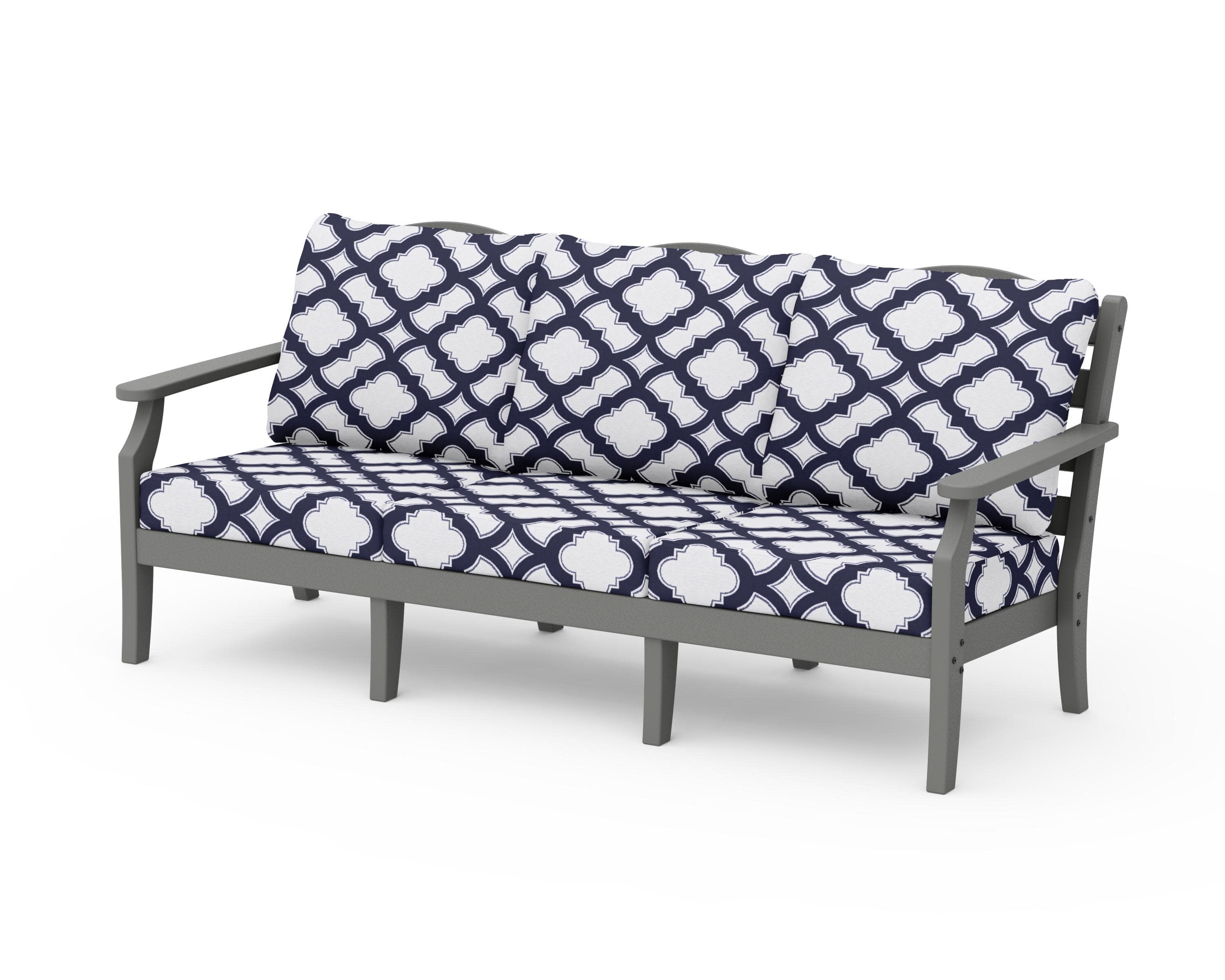 Savannah Deep Seating Sofa in Slate Grey / Trellis Navy