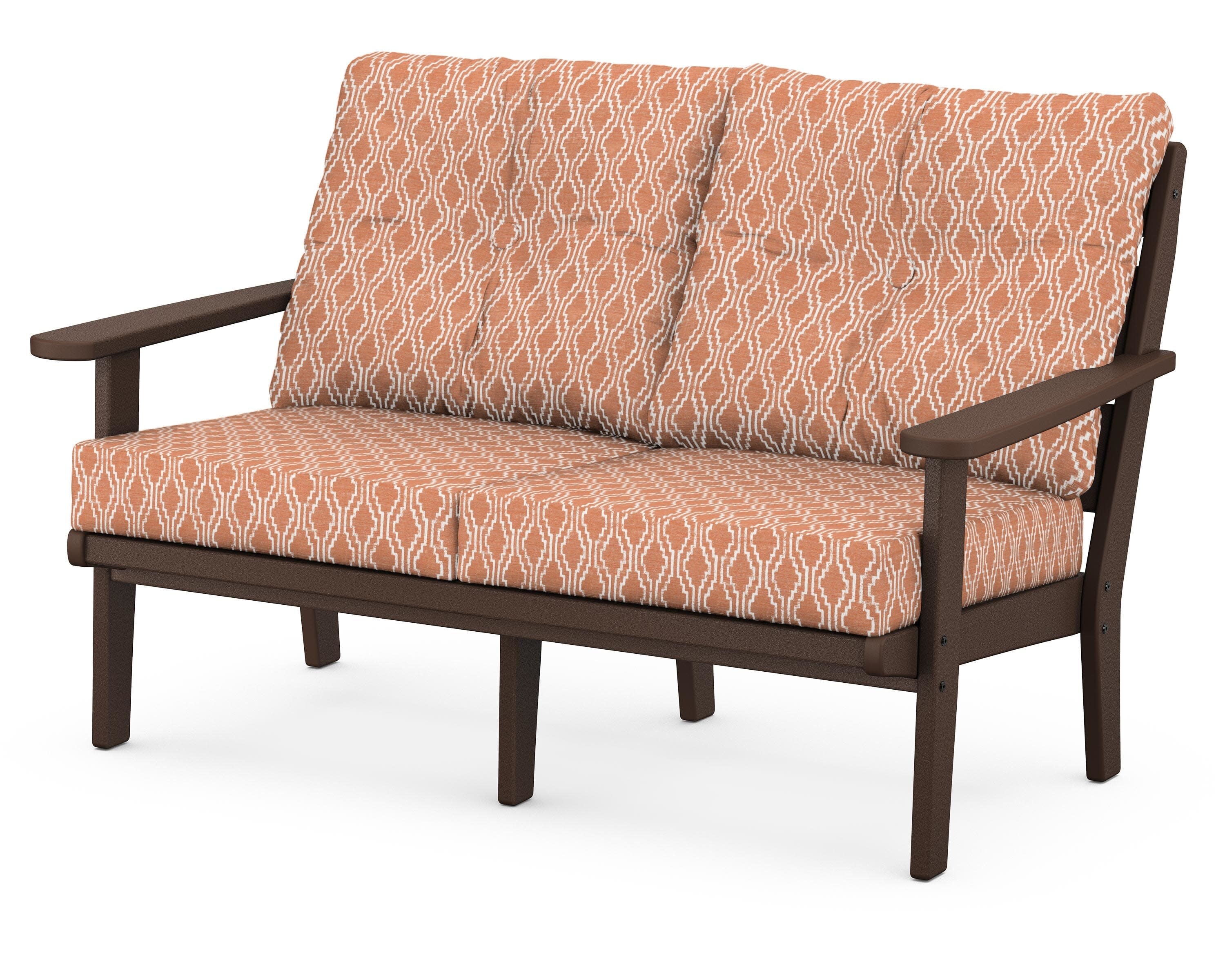 Lakeside Deep Seating Loveseat in Mahogany / Solve Clay