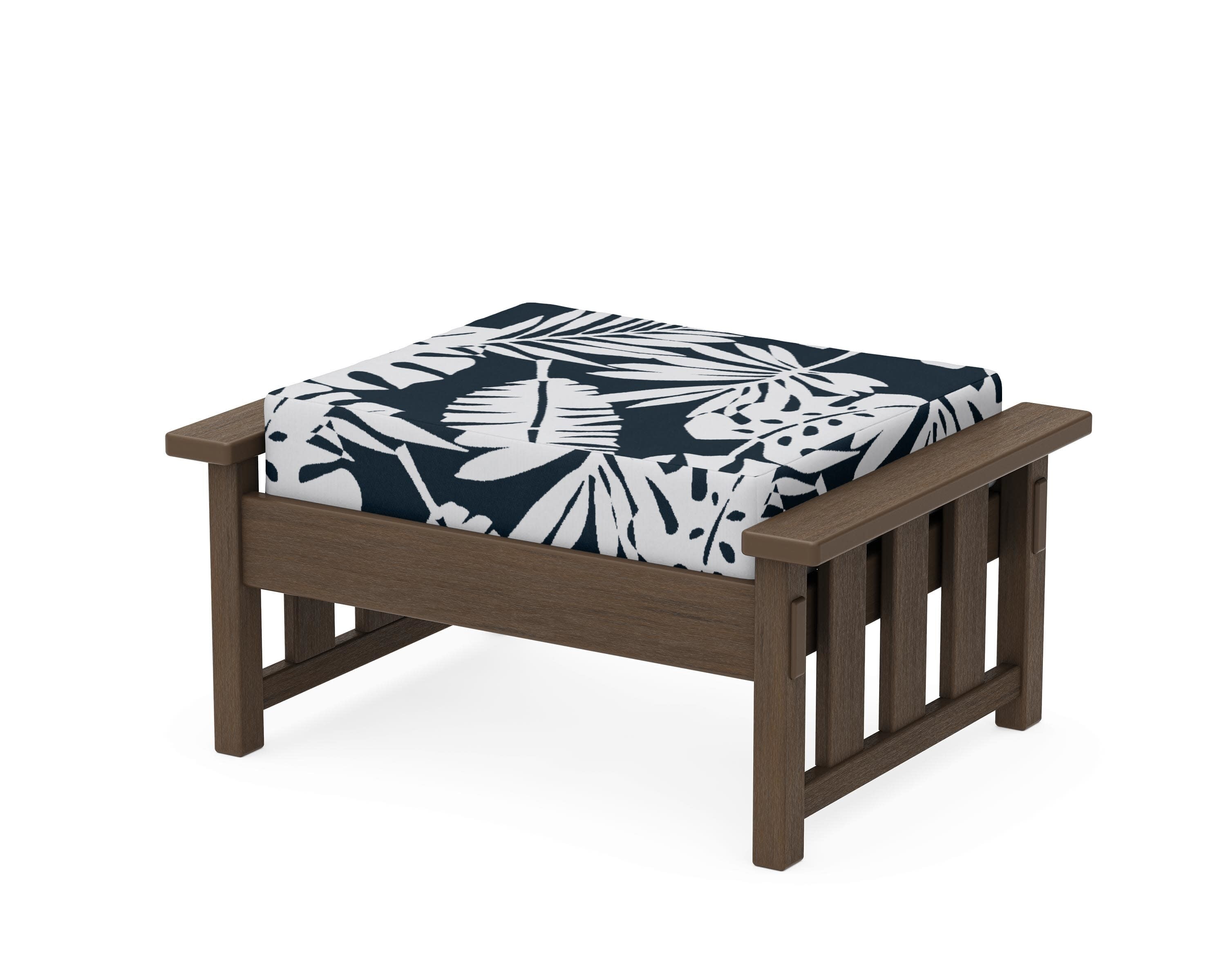 Acadia Deep Seating Ottoman in Kona / Leaf Marine Indigo