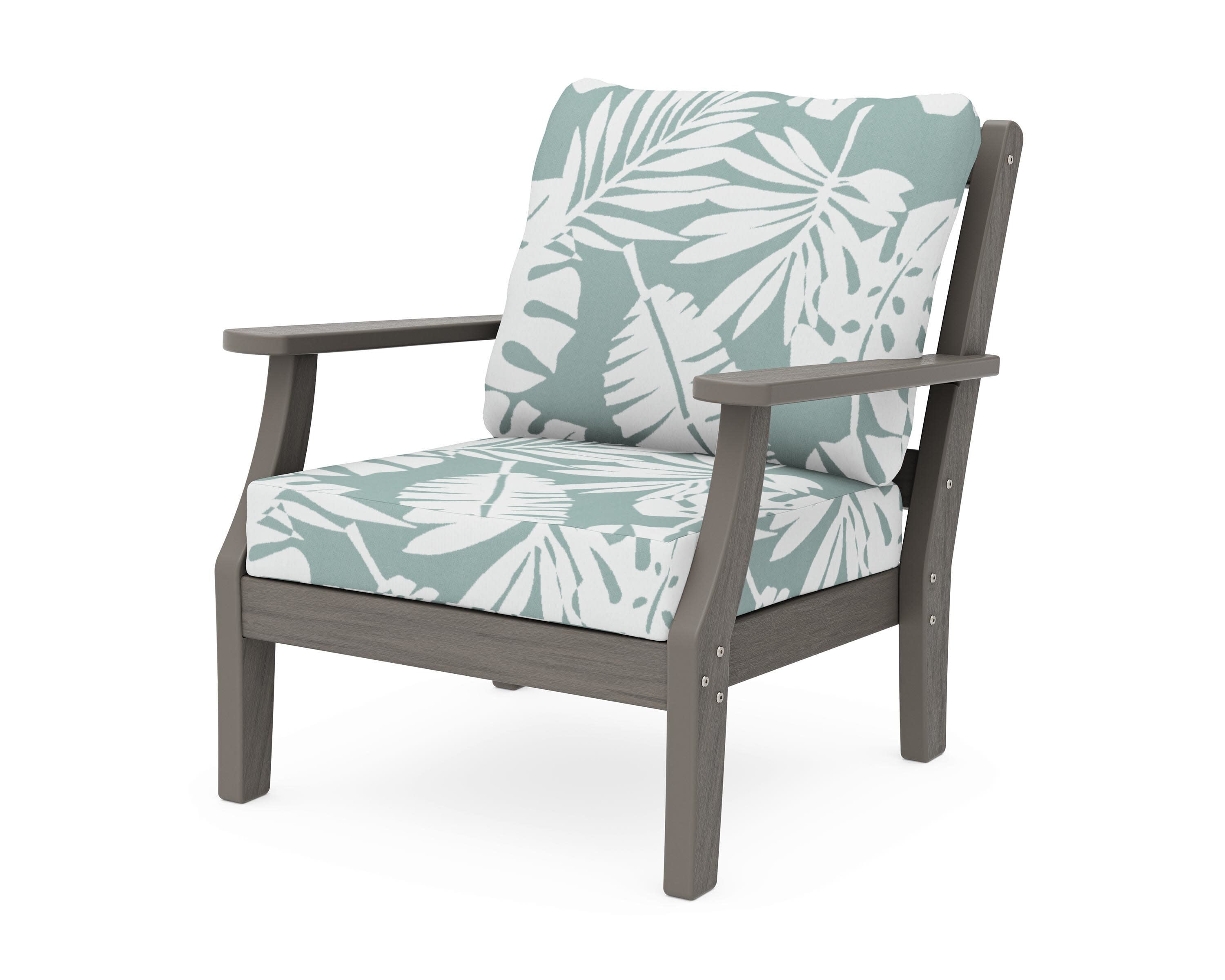 Chinoiserie Deep Seating Chair in Driftwood / Leaf Glacier Spa
